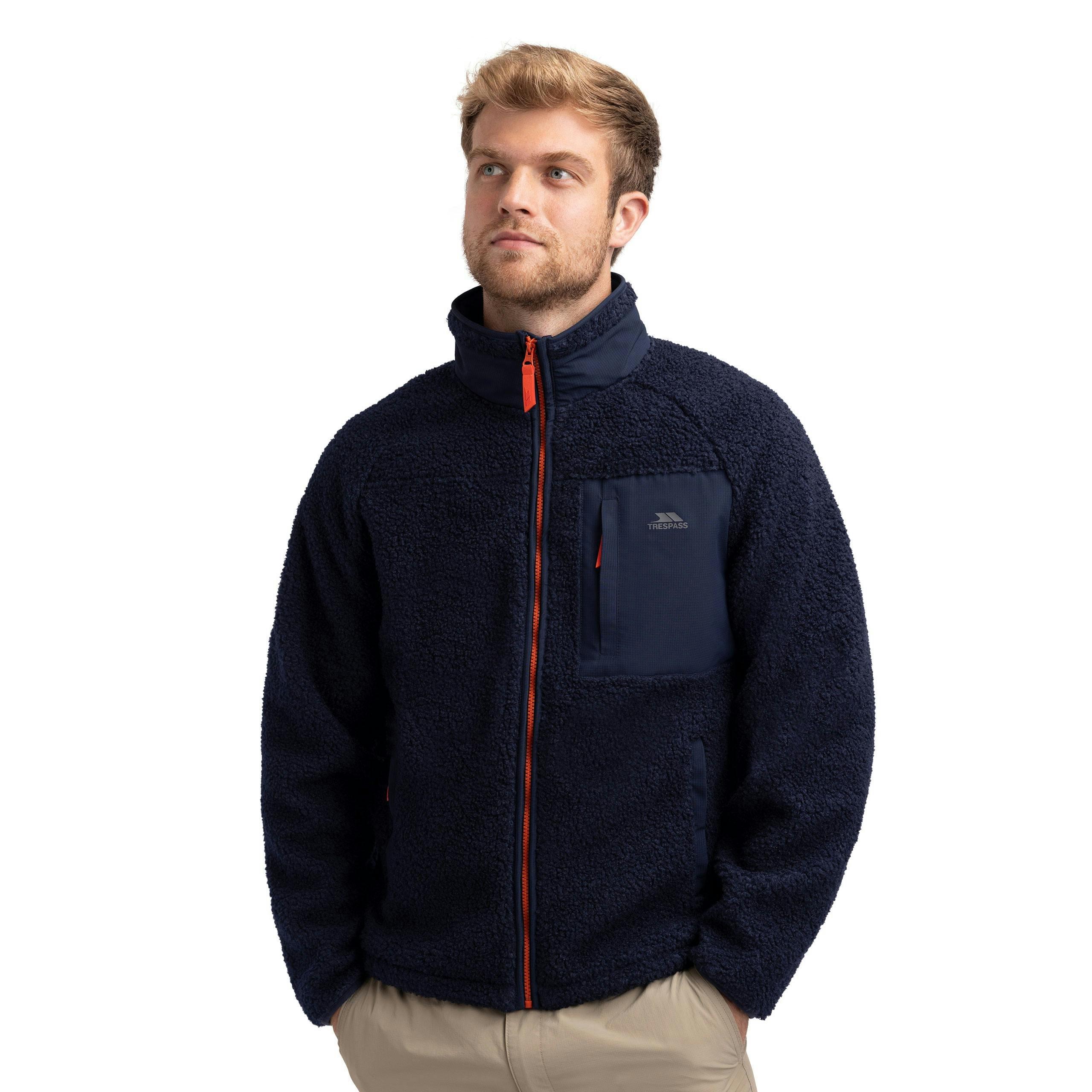 Mens Fleece Jacket Brookes in Navy , view 6 of 6