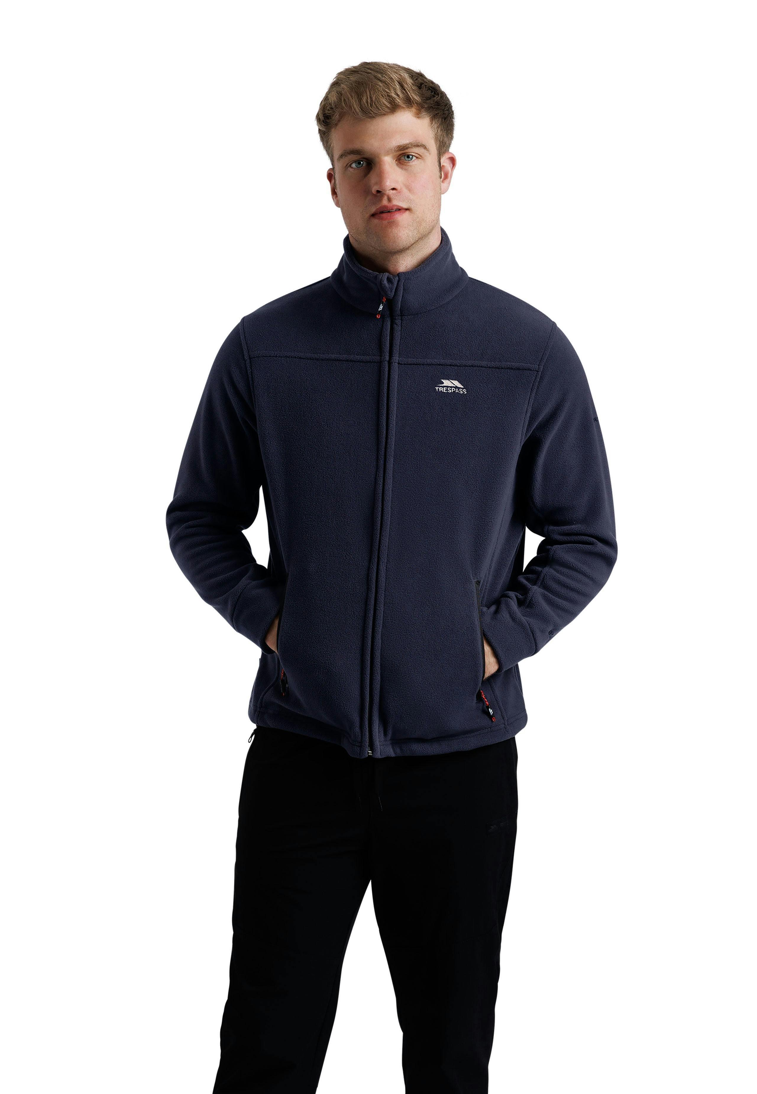 Trespass Mens Sueded Fleece Jacket Bernal In Navy , view 3 of 6
