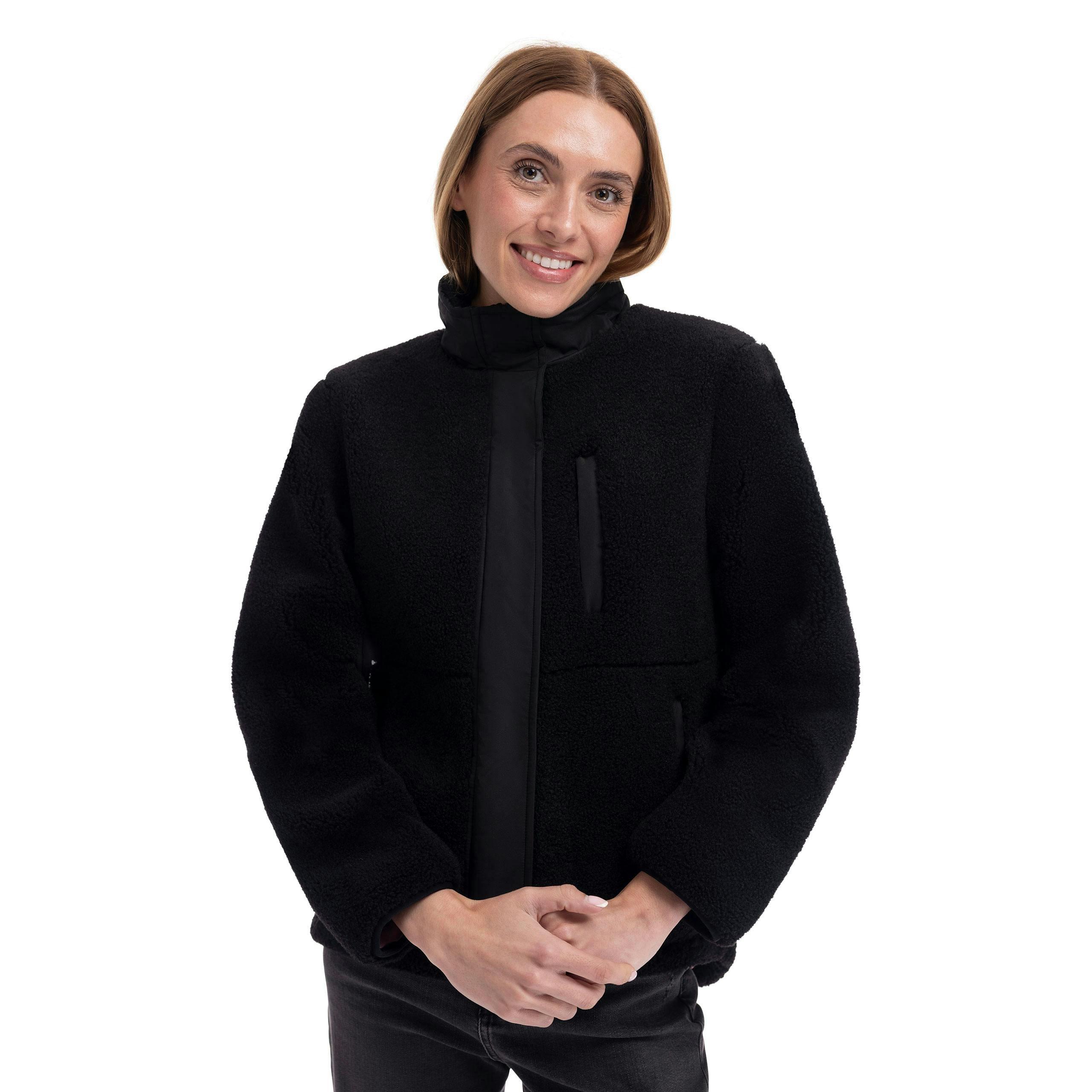 Womens Fleece Jacket Yuill in Black , view 6 of 6