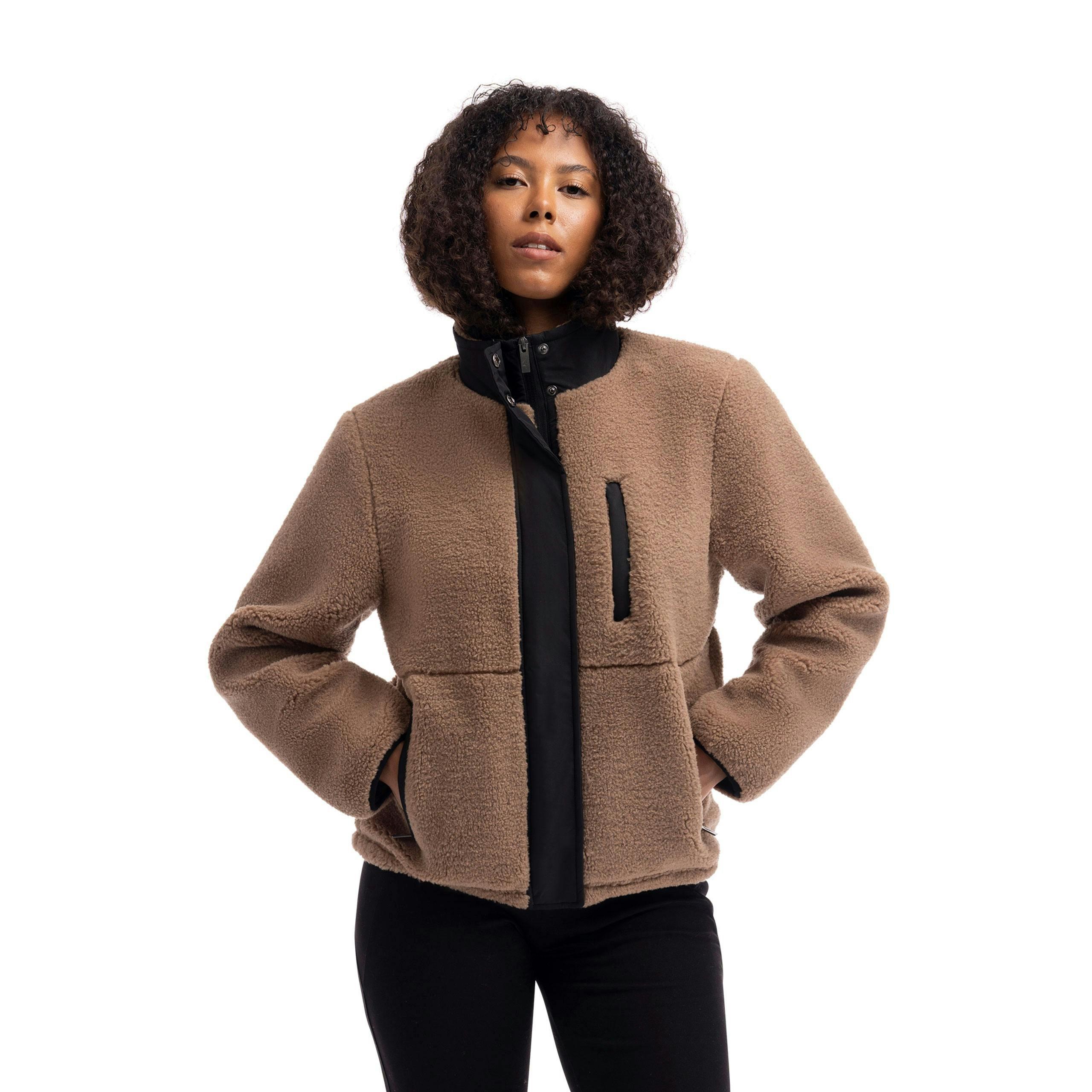 Womens Fleece Jacket Yuill in Beige , view 4 of 6