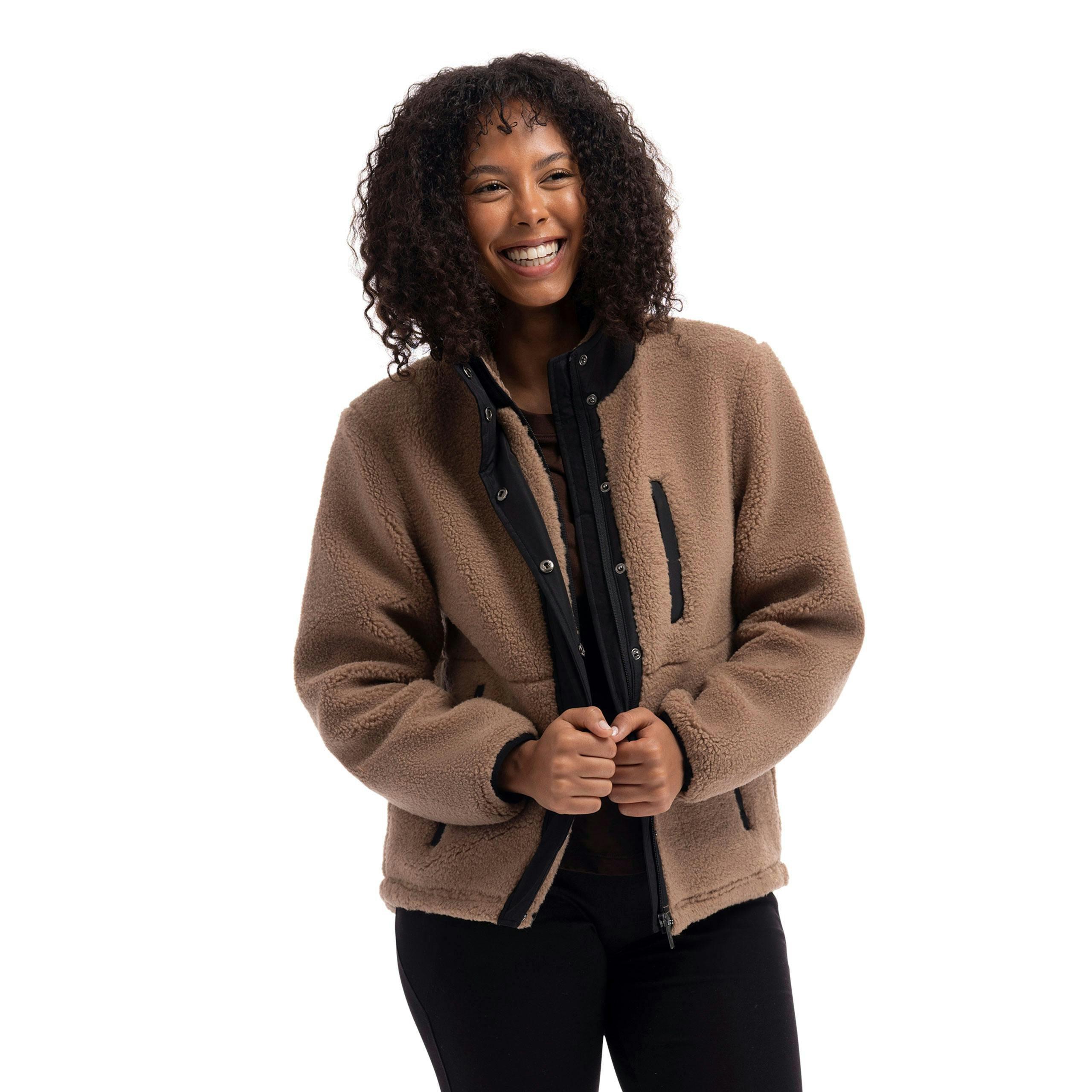 Womens Fleece Jacket Yuill in Beige , view 6 of 6