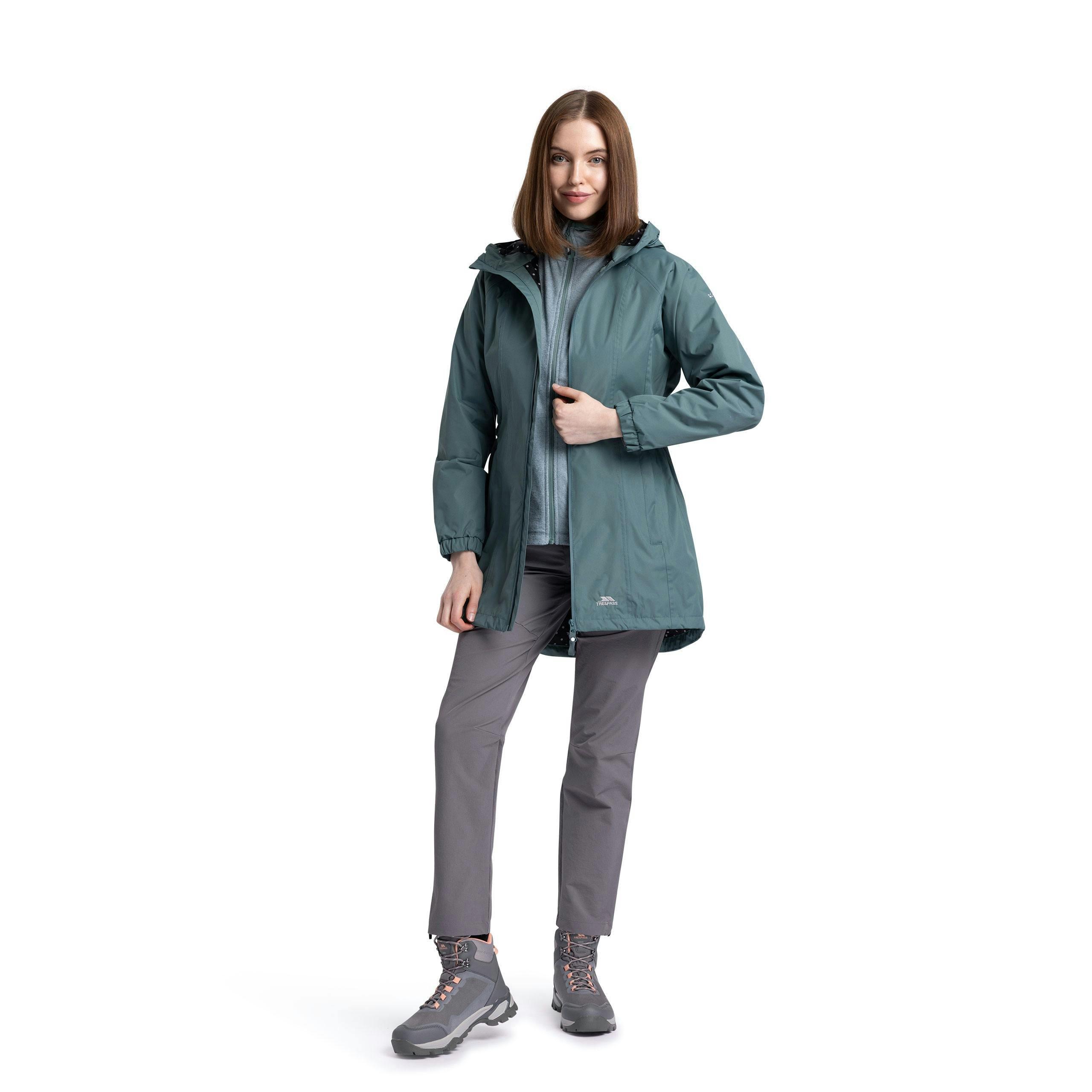 Trespass Womens Waterproof Jacket Daytrip in Spruce green , view 4 of 6