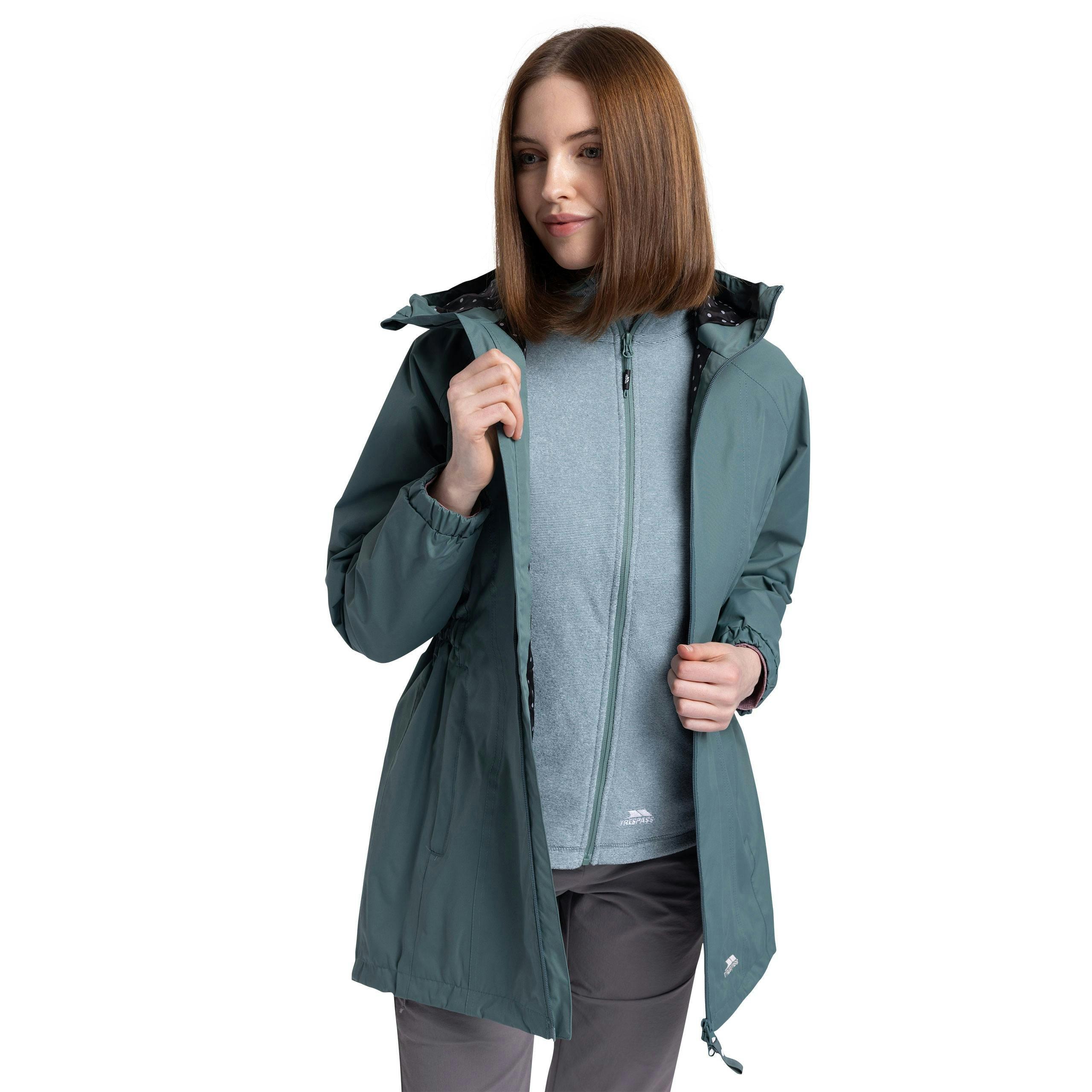 Trespass Womens Waterproof Jacket Daytrip in Spruce green , view 6 of 6