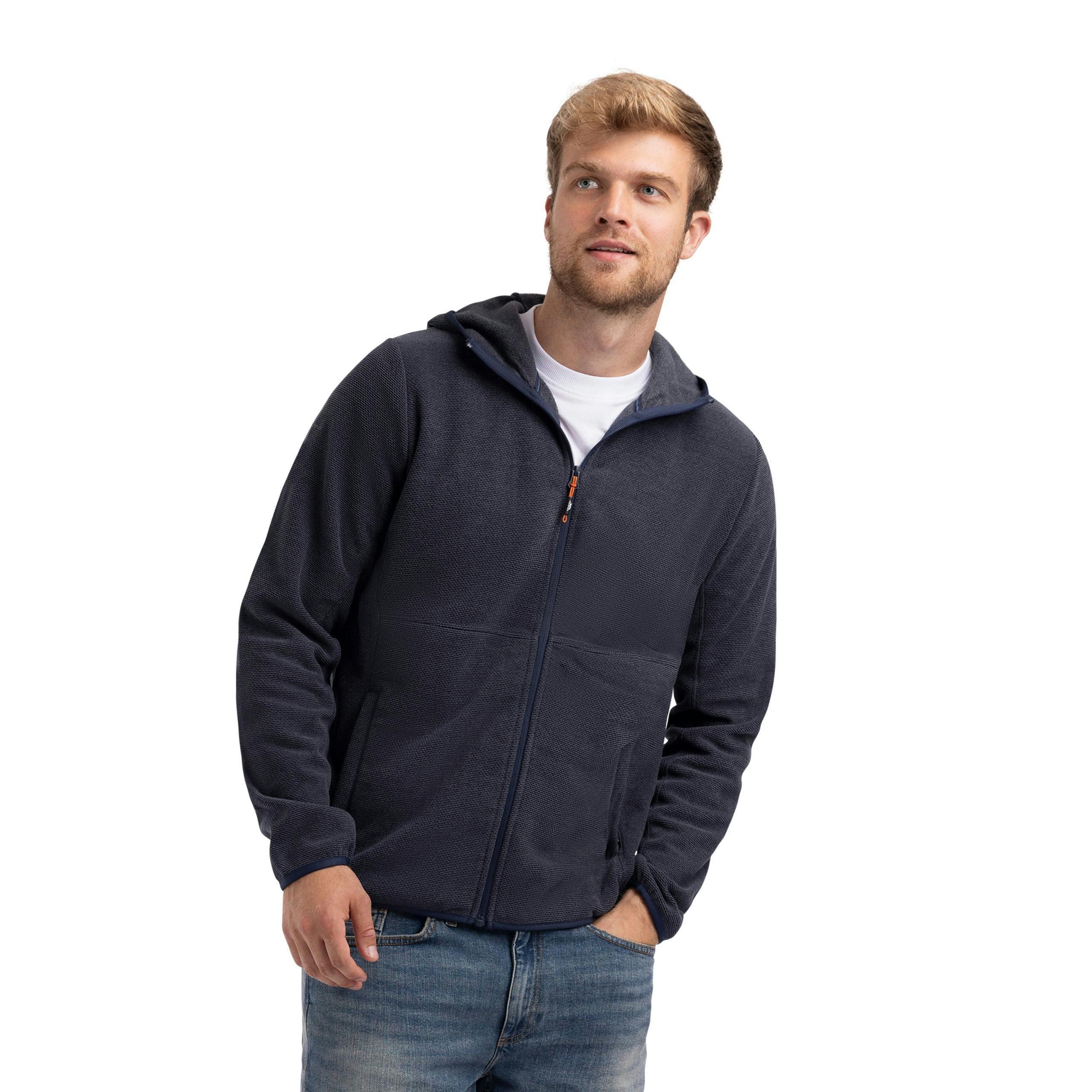 Mens Full Zip Fleece Brian in Indigo Tone , view 3 of 6