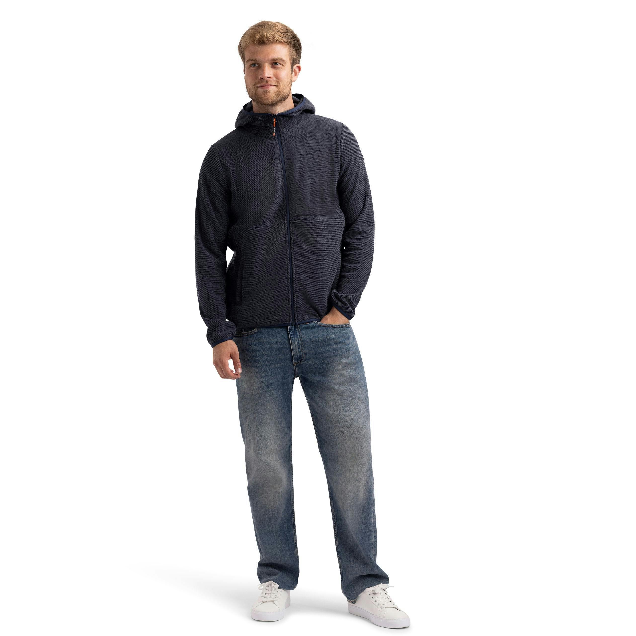 Mens Full Zip Fleece Brian in Indigo Tone , view 4 of 6