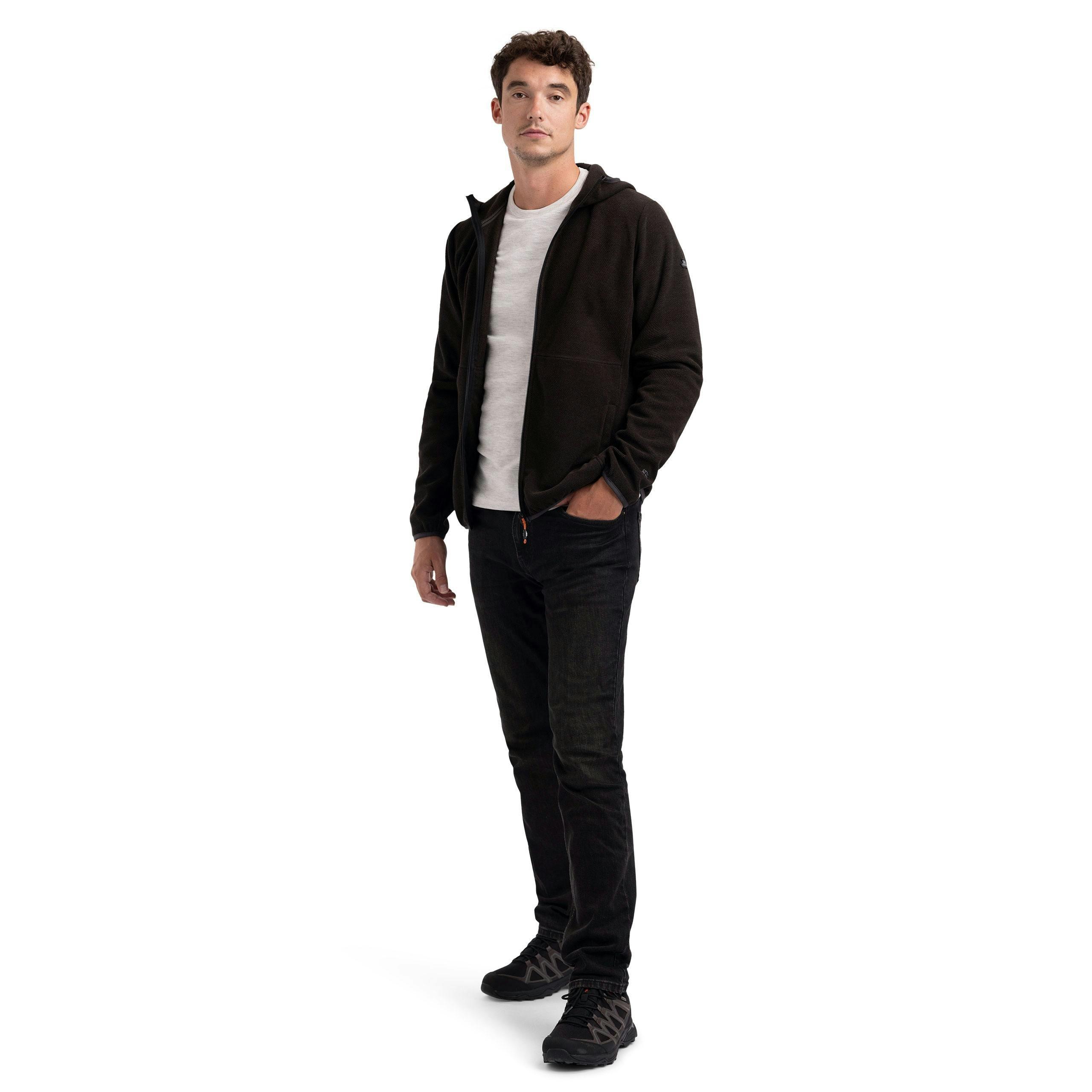 Mens Full Zip Fleece Brian in Charcoal , view 3 of 6