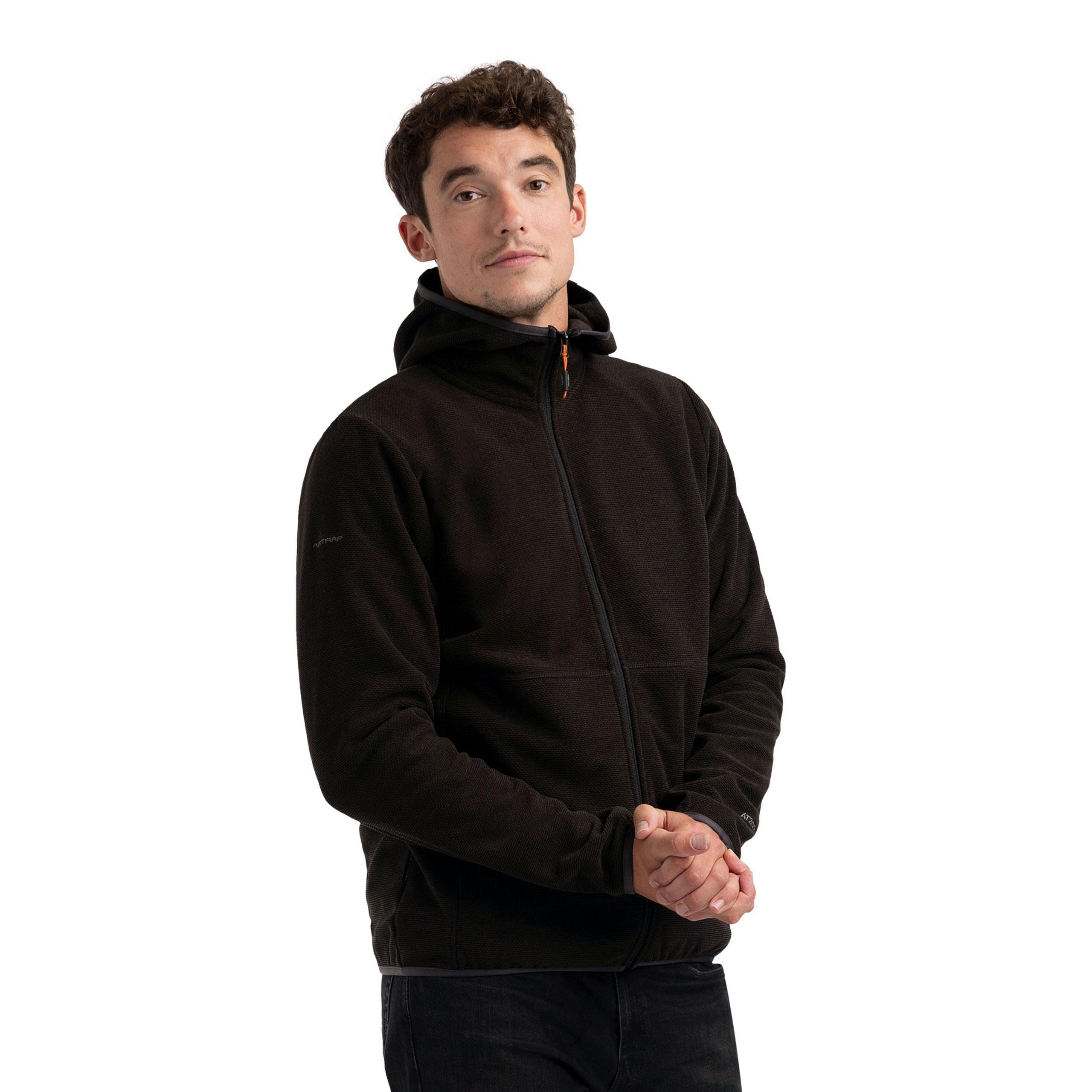 Mens Full Zip Fleece Brian in Charcoal , view 4 of 6