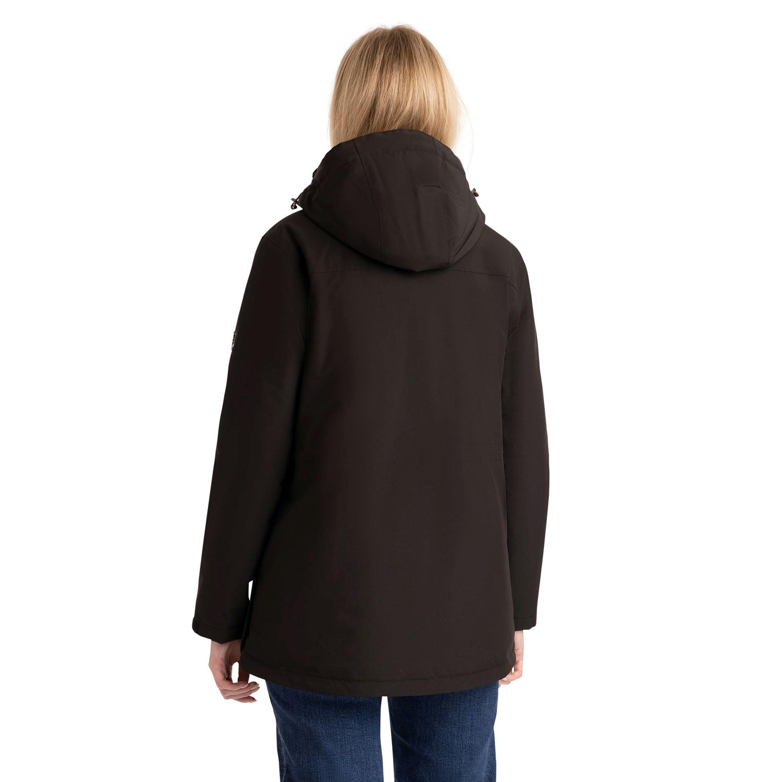 Womens Hooded Rain Jacket Hosho in Black , view 5 of 6
