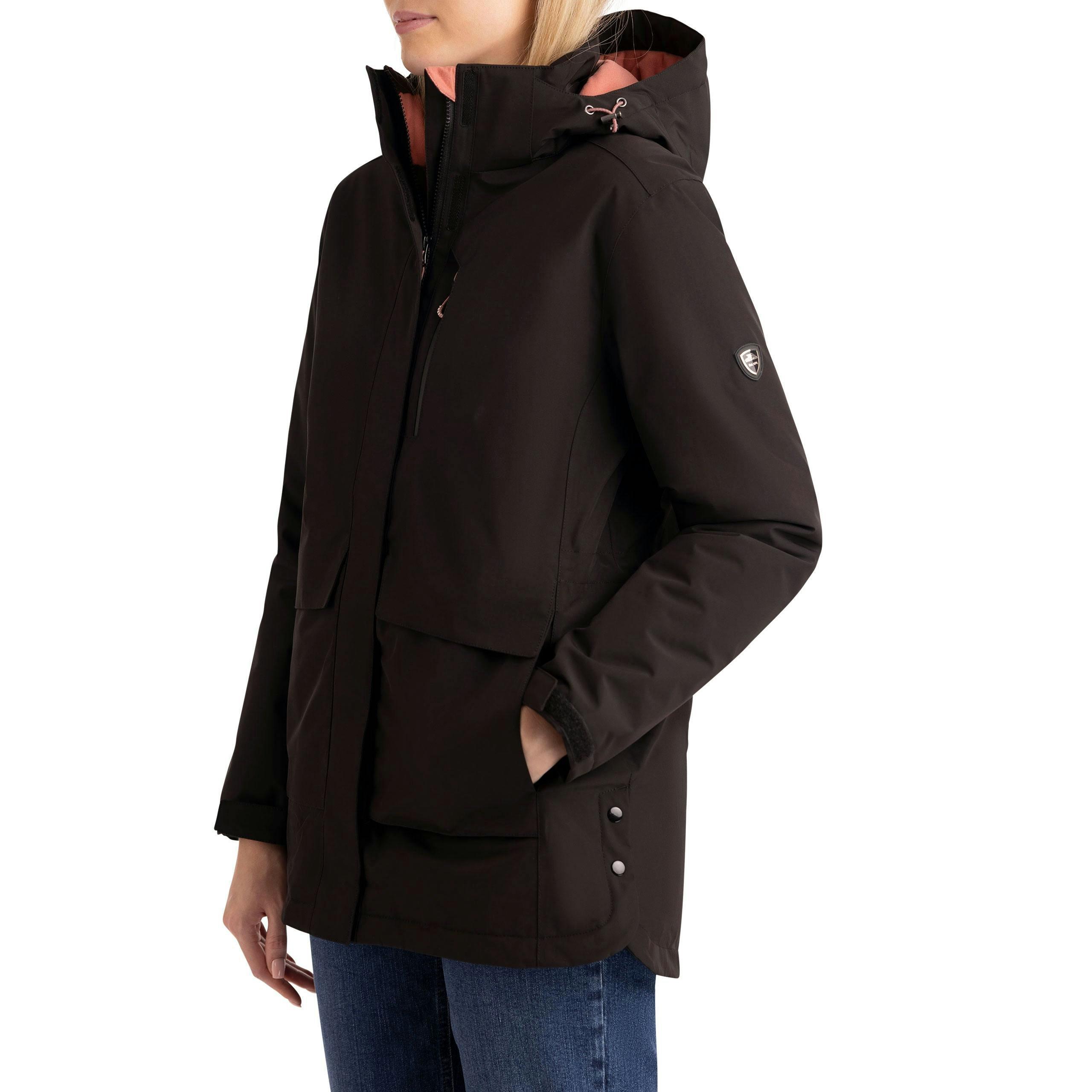 Womens Hooded Rain Jacket Hosho in Black , view 6 of 6