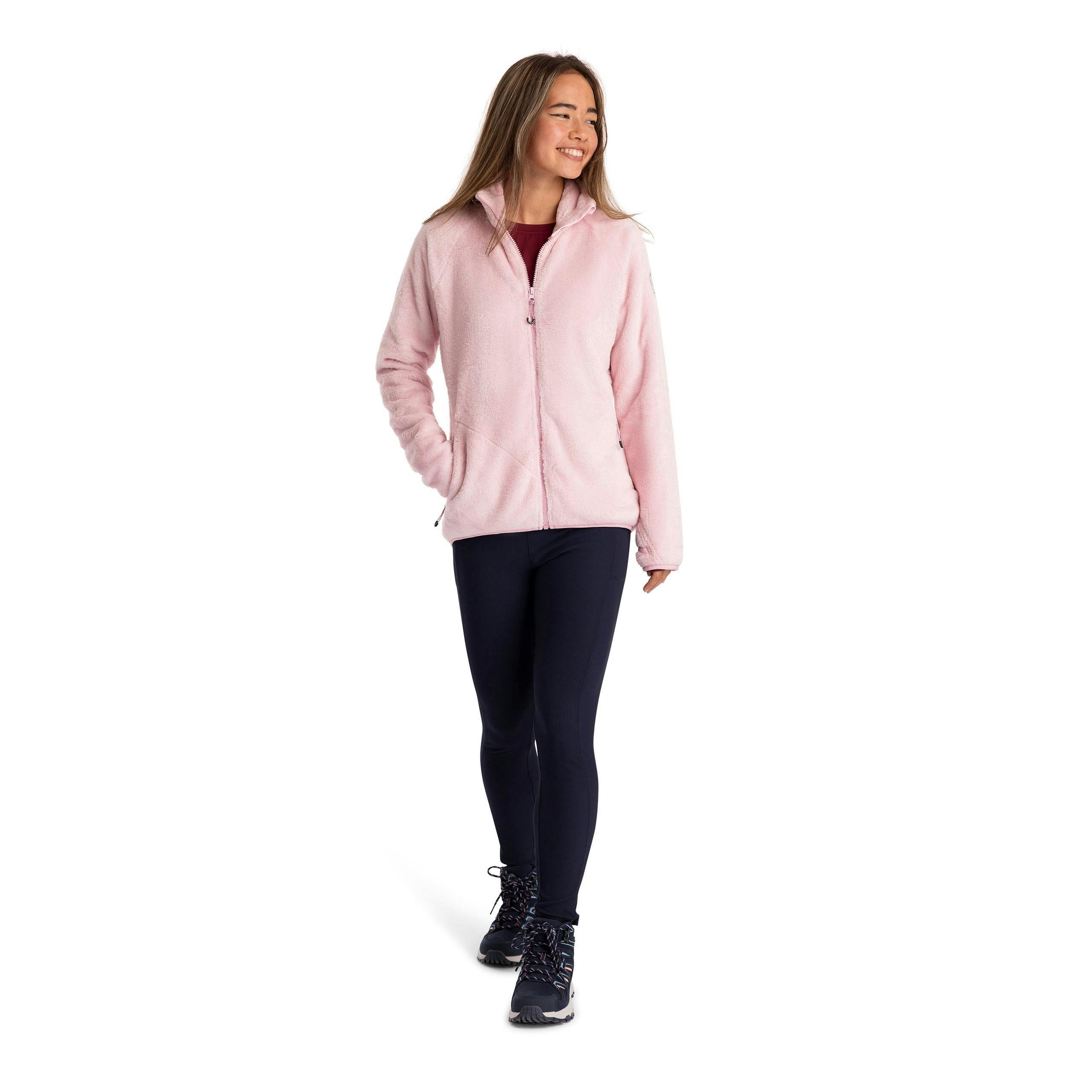 Womens Soft Furry Fleece Jacket Telltale in Carnation , view 3 of 6