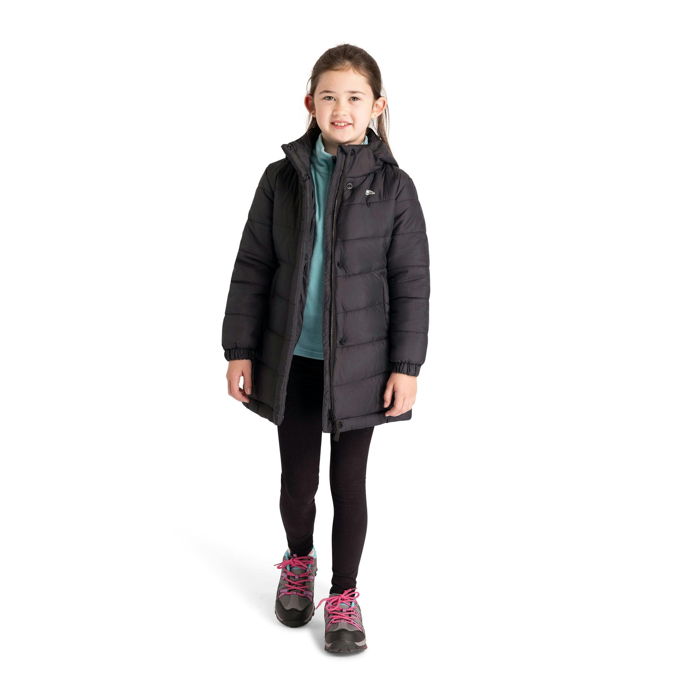 Girls Quilted Jacket Sellster in Black , view 3 of 6