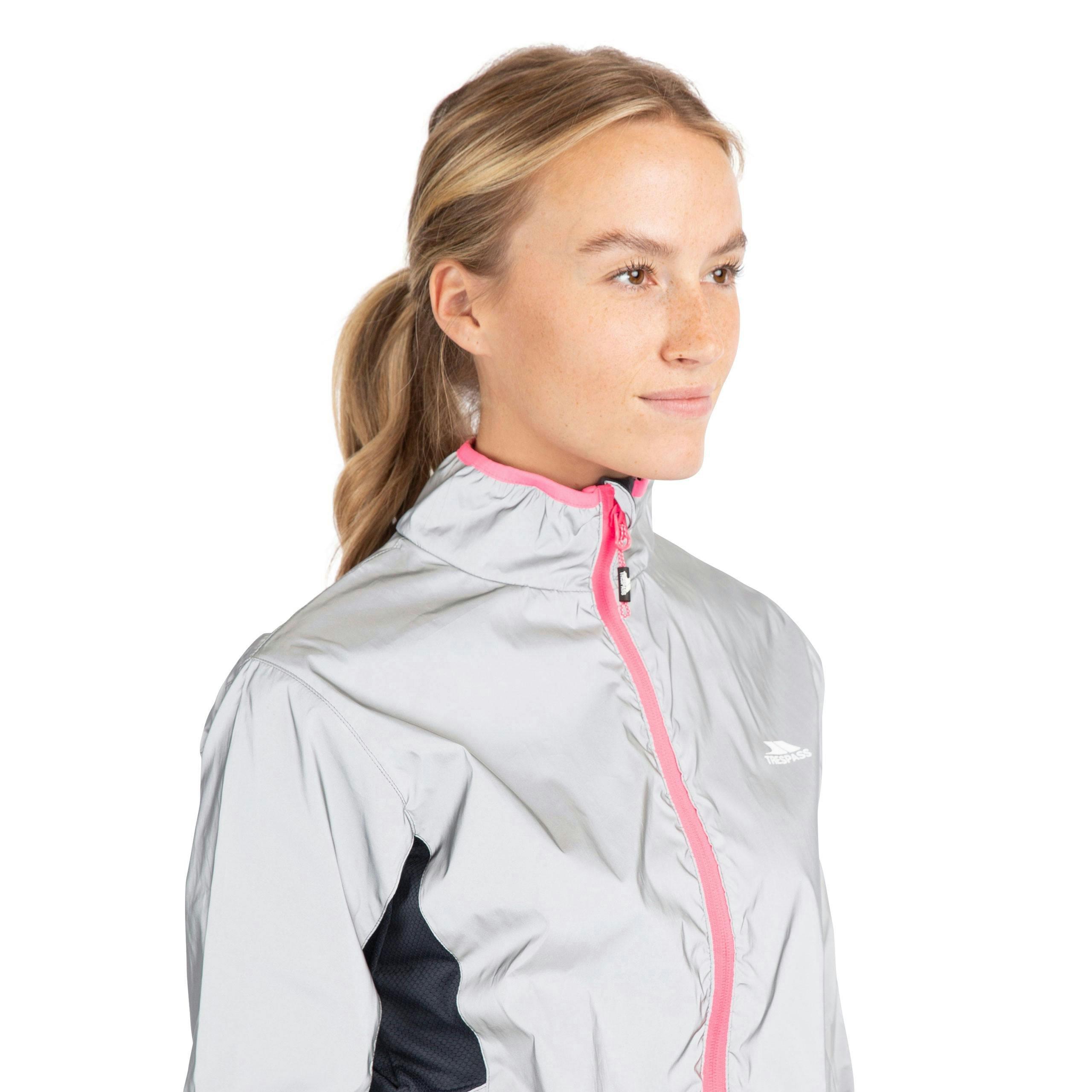 Trespass Womens Reflective Active Jacket in Light Grey Lumi , view 5 of 6