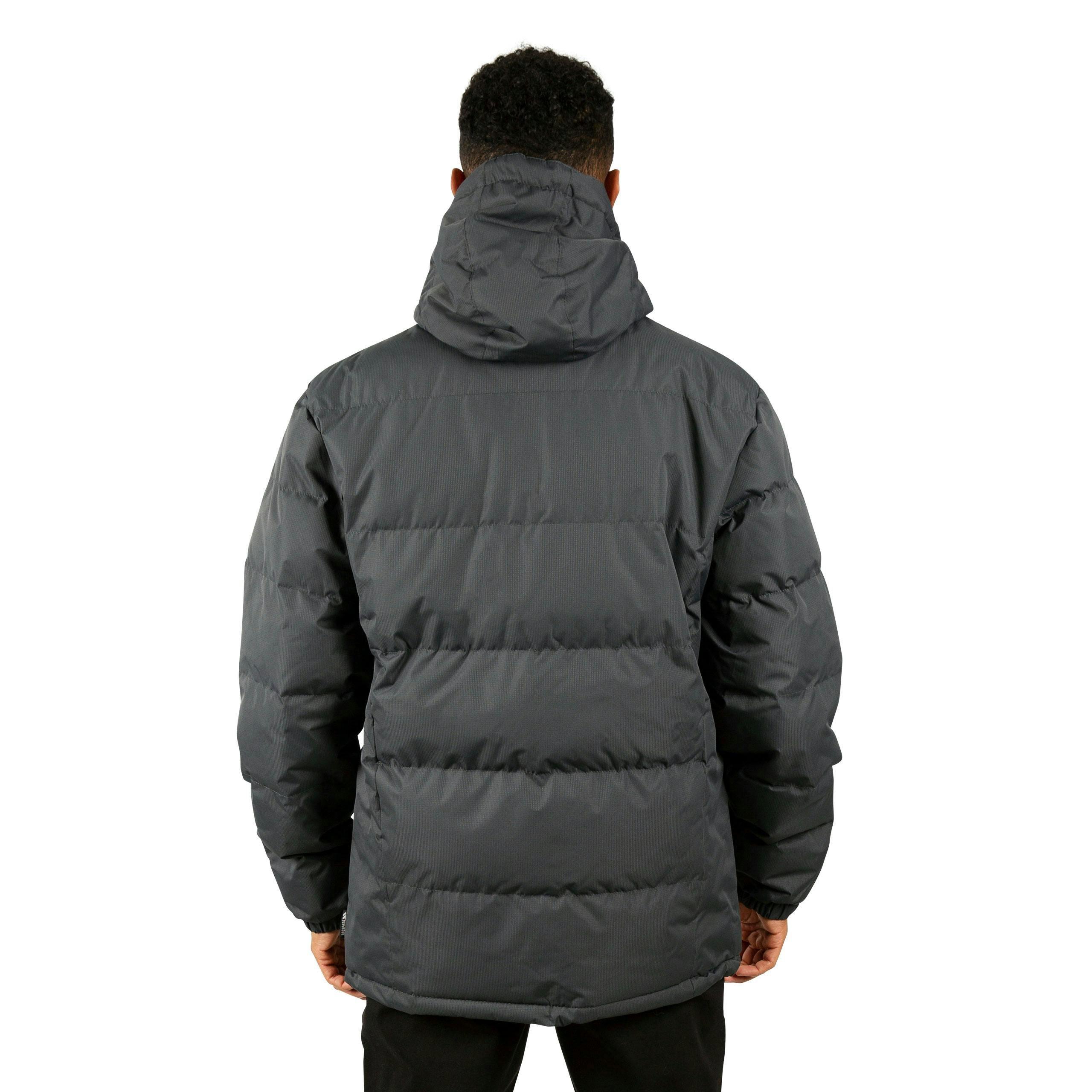 Trespass Mens Hooded Padded Casual Jacket in Grey Clip , view 3 of 6