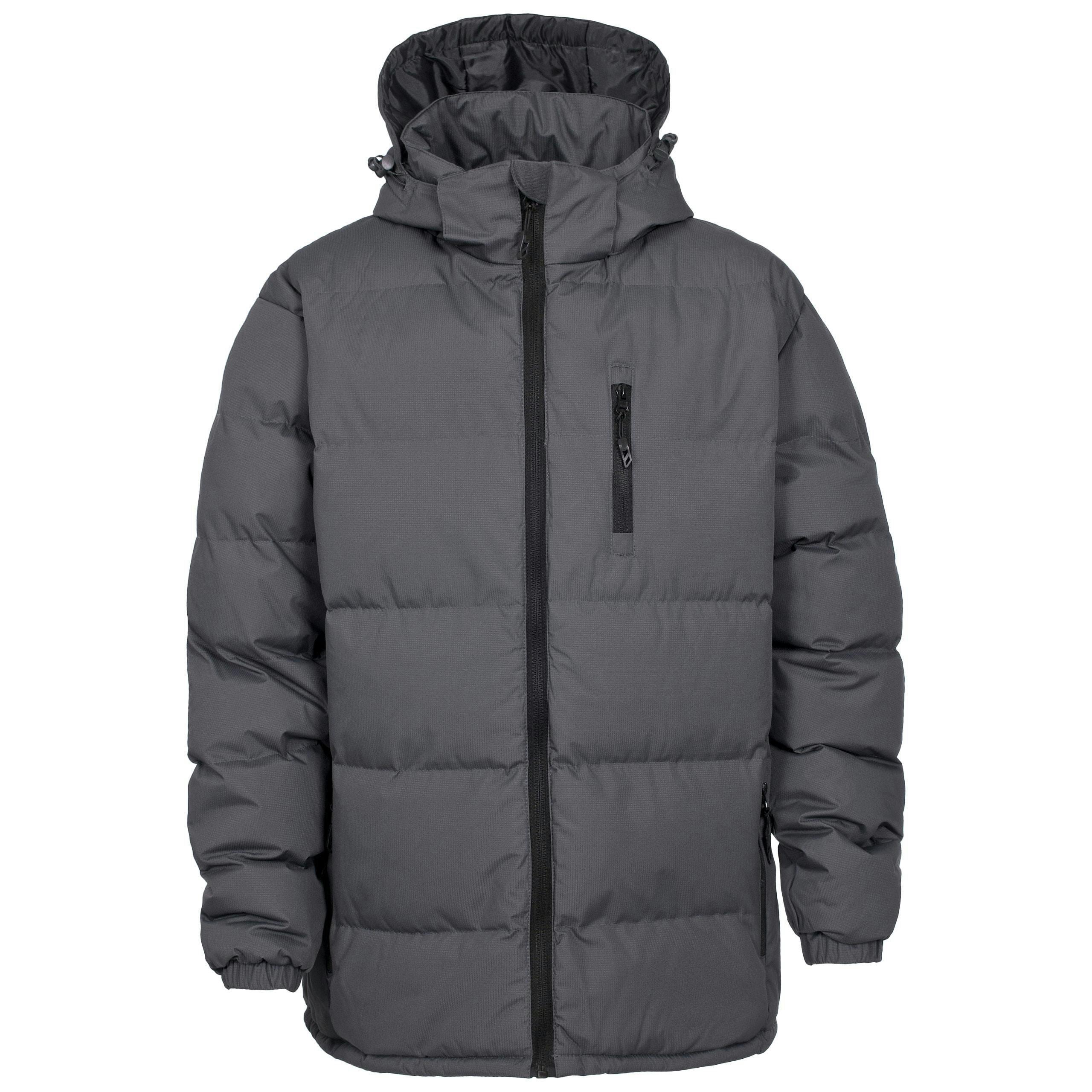 Trespass Mens Hooded Padded Casual Jacket in Grey Clip , view 4 of 6