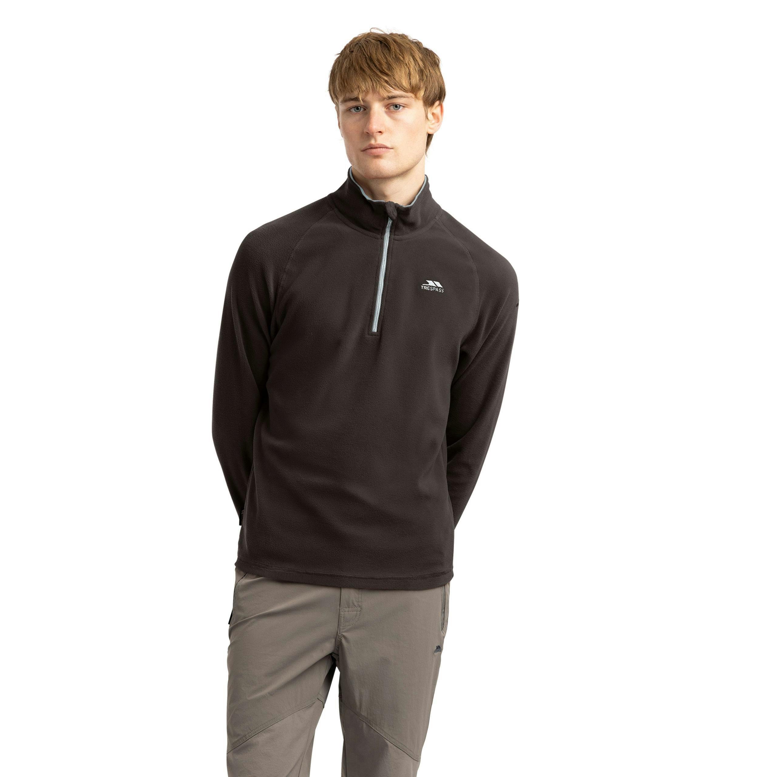 Trespass Mens 1/2 Zip Microfleece in Black Blackford , view 3 of 6