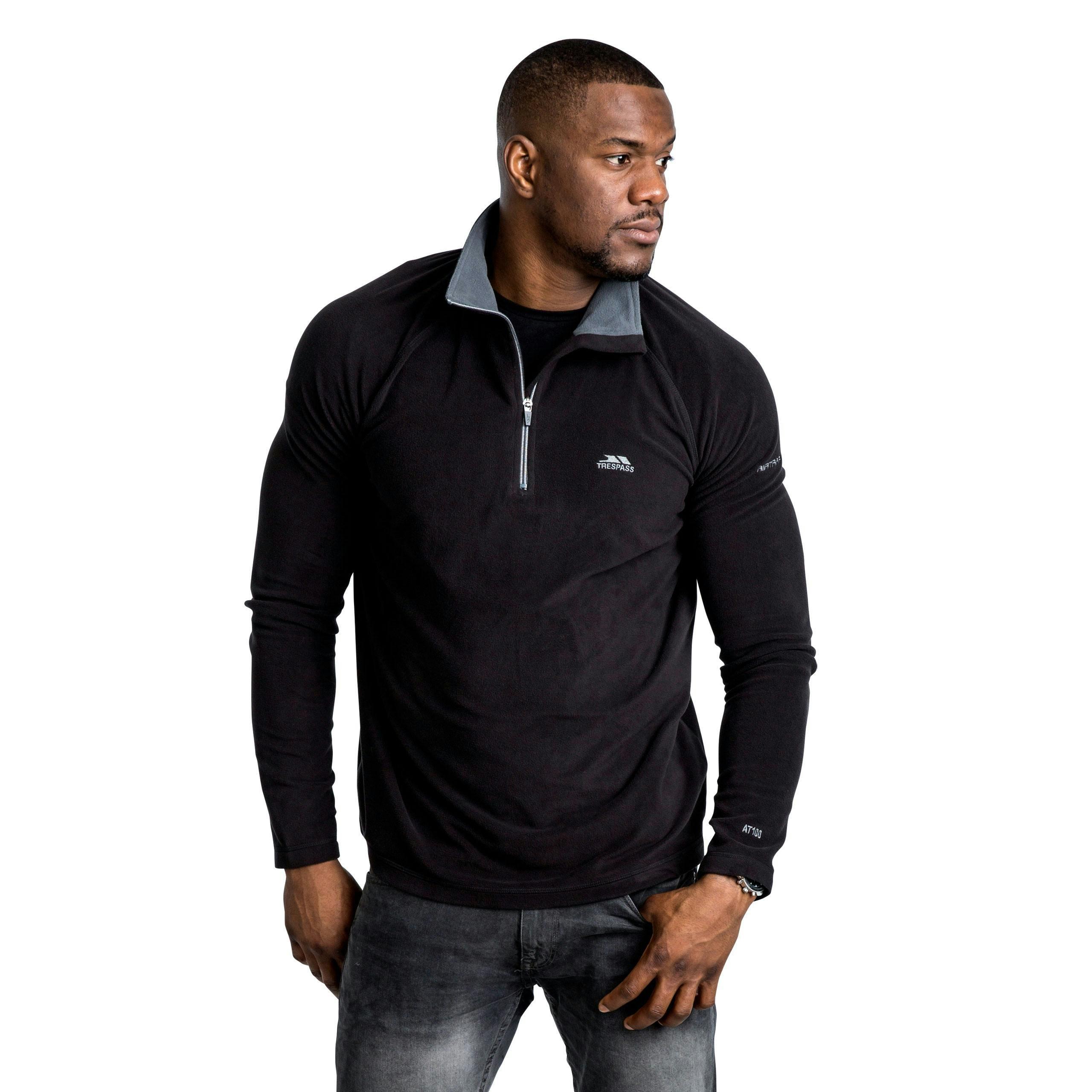 Trespass Mens 1/2 Zip Microfleece in Black Blackford , view 6 of 6