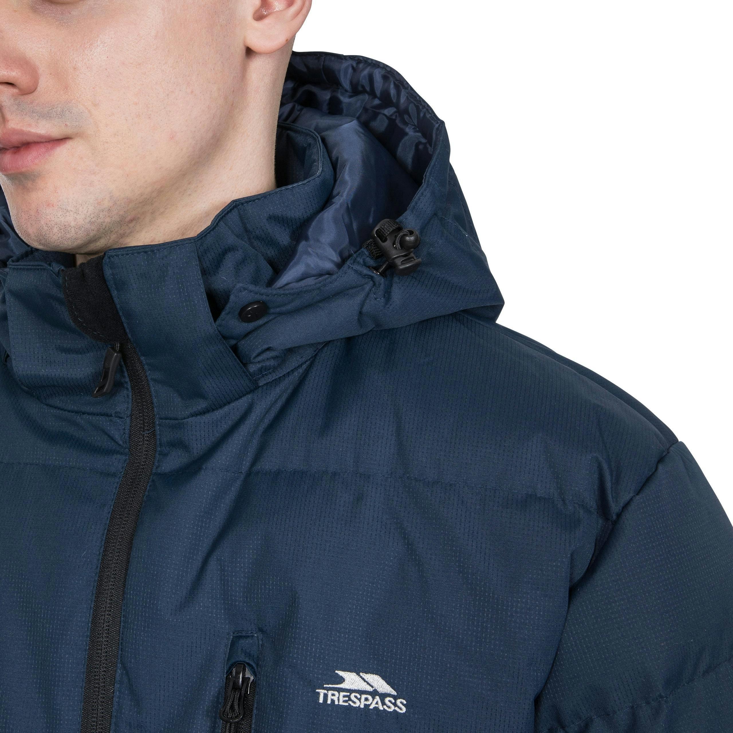 Trespass Mens Hooded Padded Casual Jacket in Navy Clip , view 4 of 6