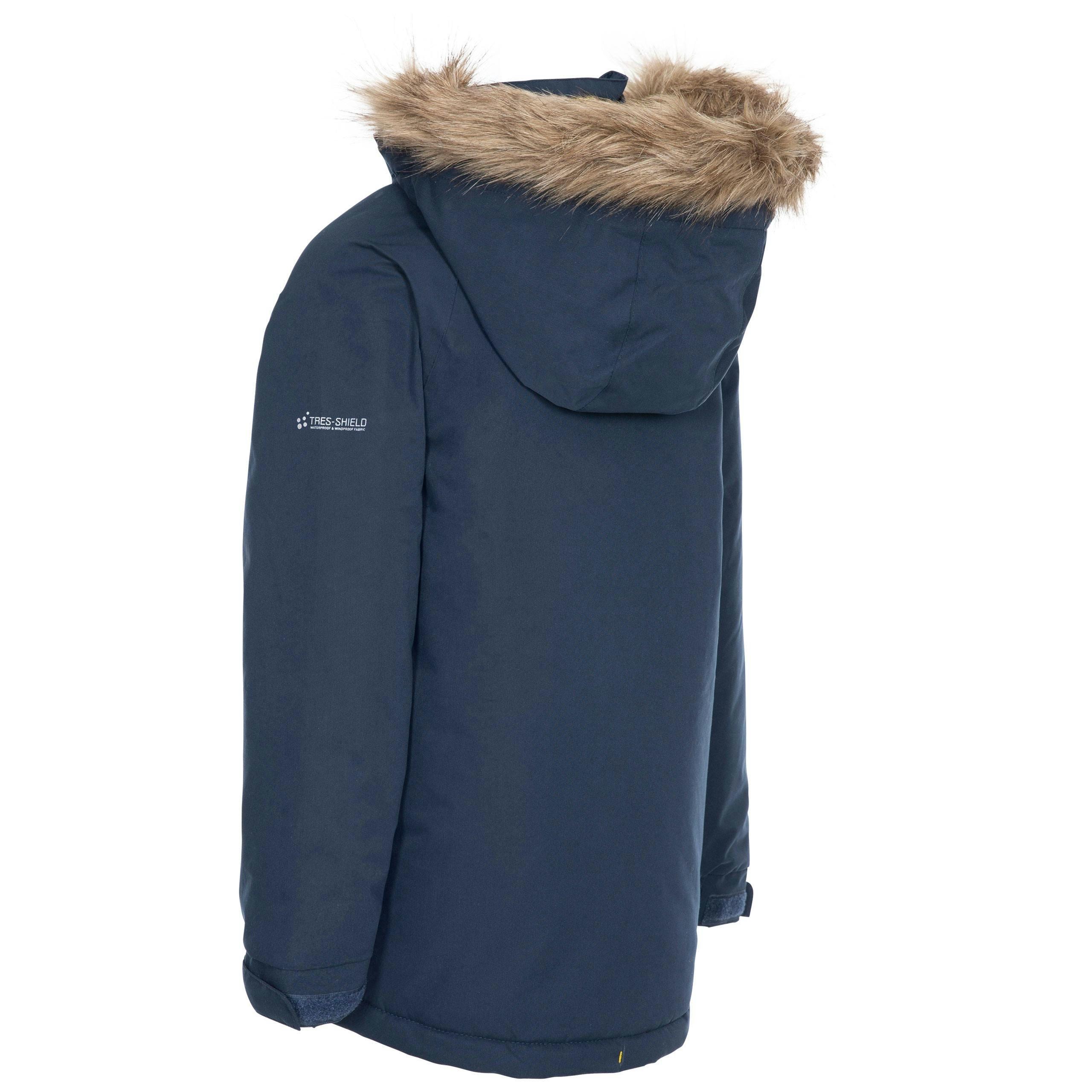 Trespass Kids Waterproof Parka Jacket in Navy Upbeat , view 2 of 6
