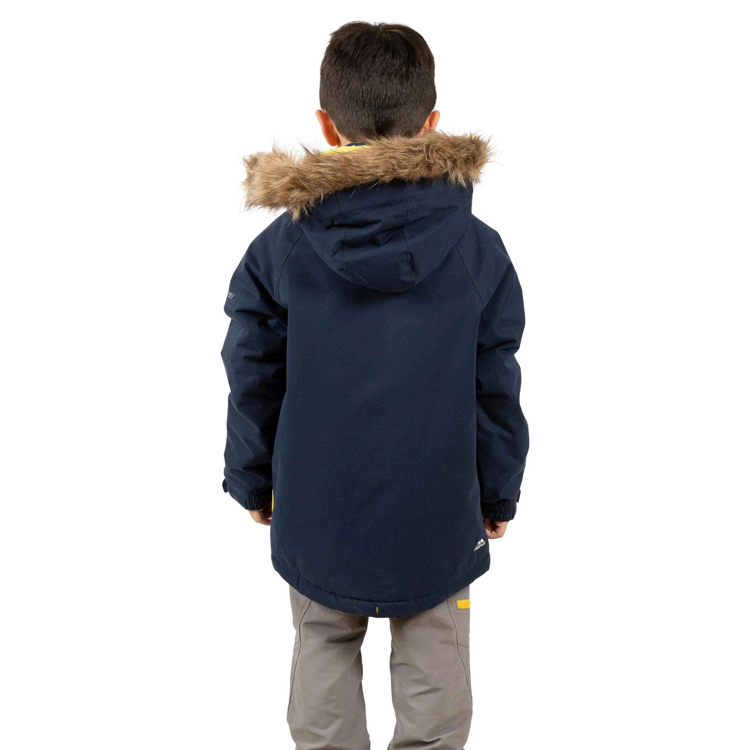 Trespass Kids Waterproof Parka Jacket in Navy Upbeat , view 4 of 6