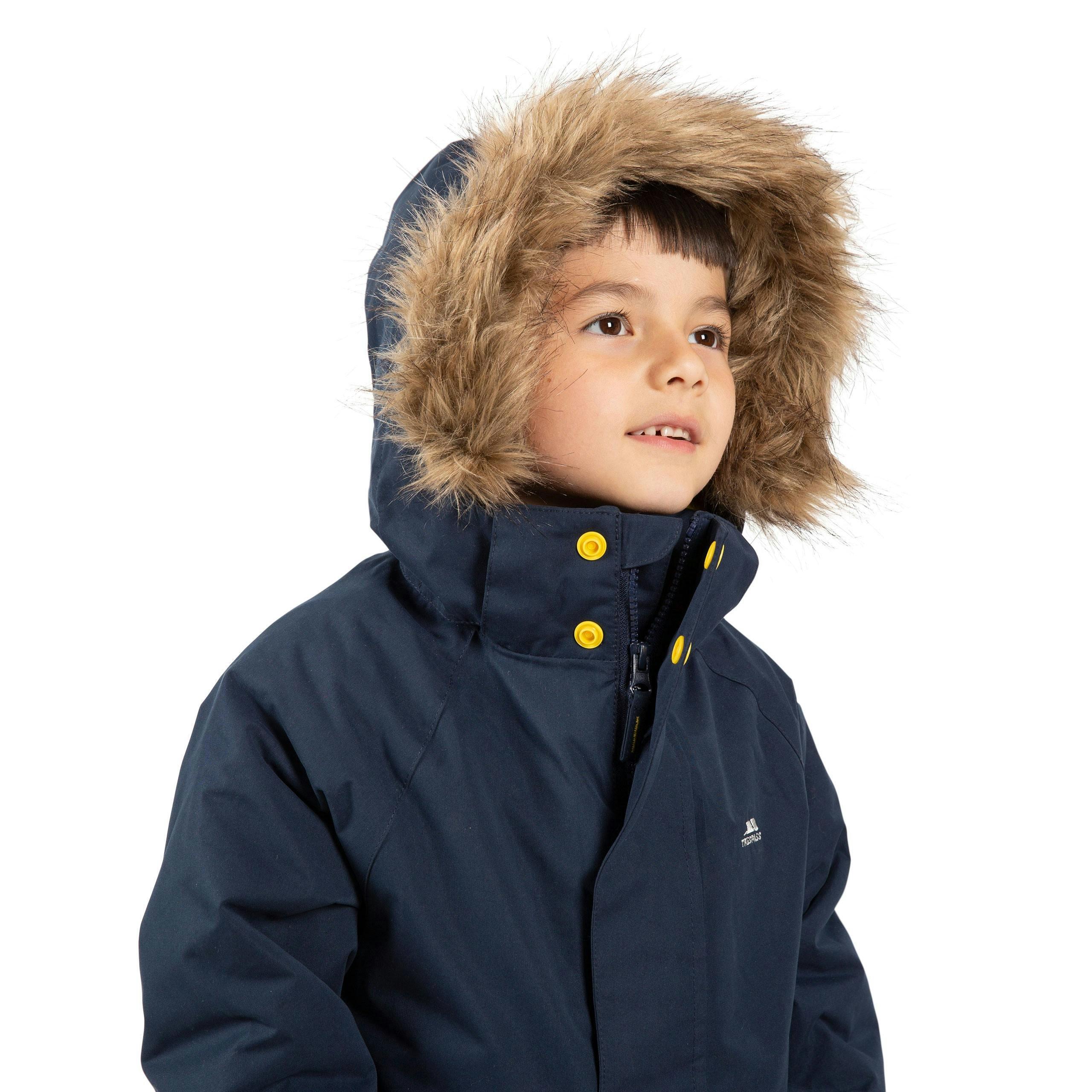 Trespass Kids Waterproof Parka Jacket in Navy Upbeat , view 5 of 6