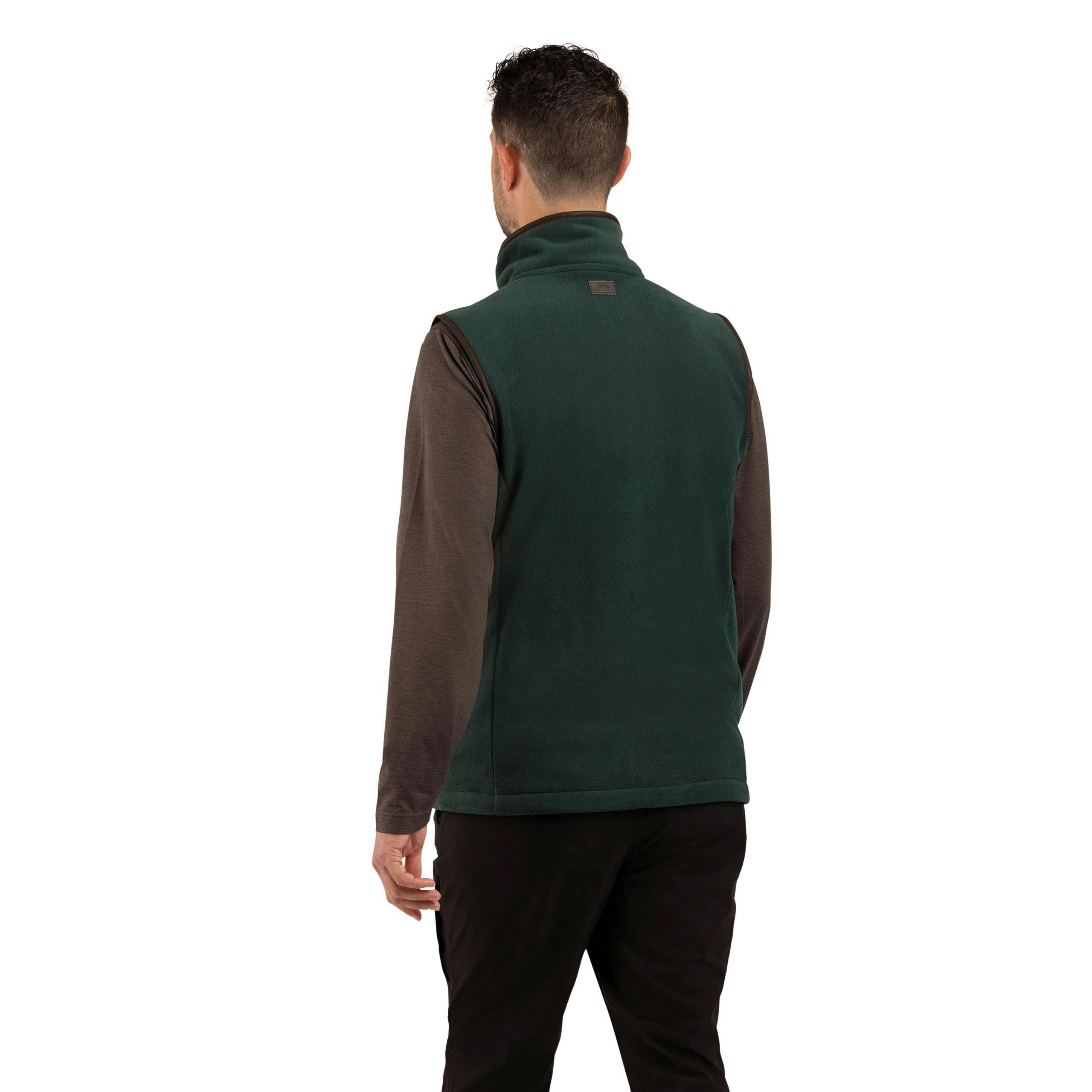 Mens Microfleece Gilet Bernary in Dark Green , view 4 of 6