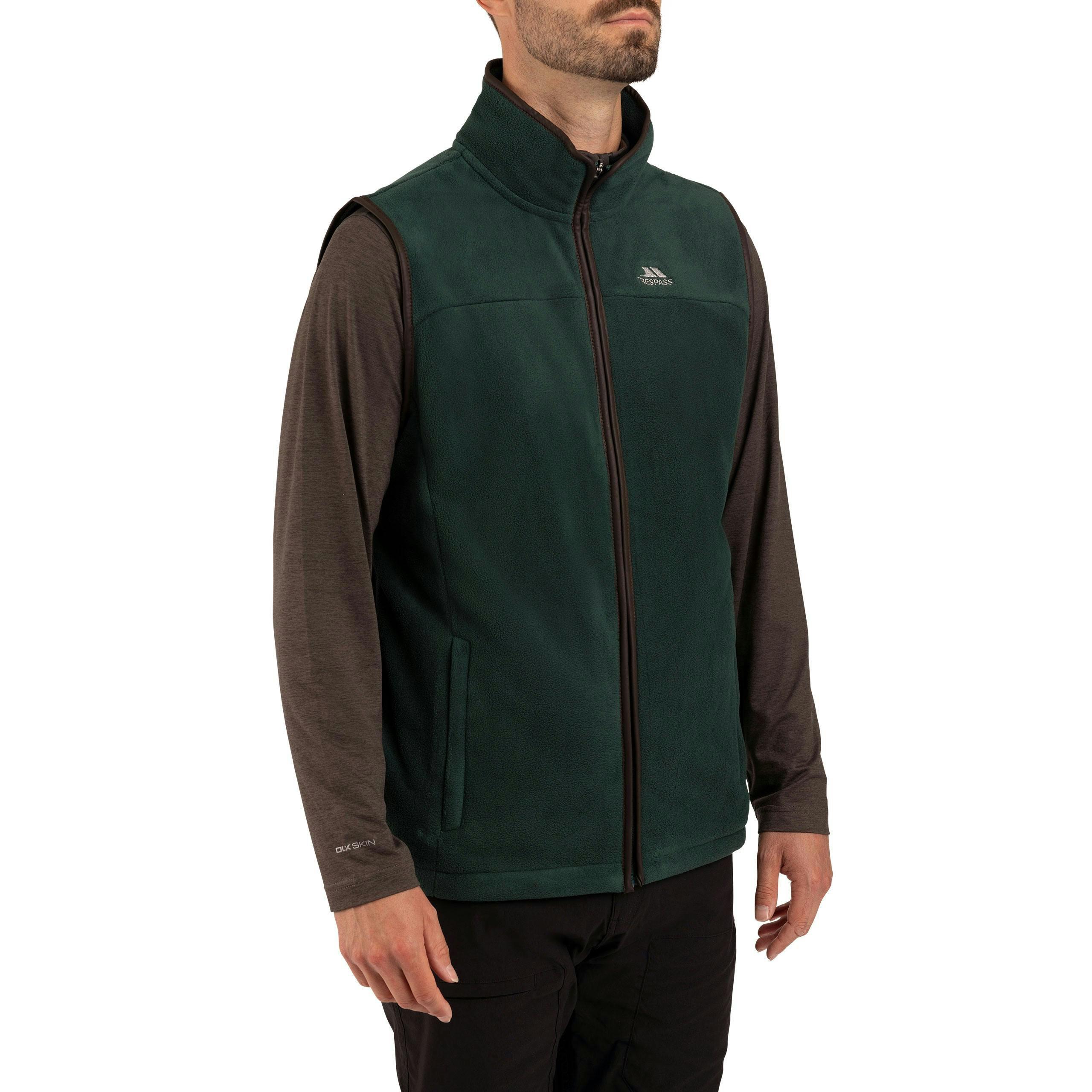 Mens Microfleece Gilet Bernary in Dark Green , view 5 of 6