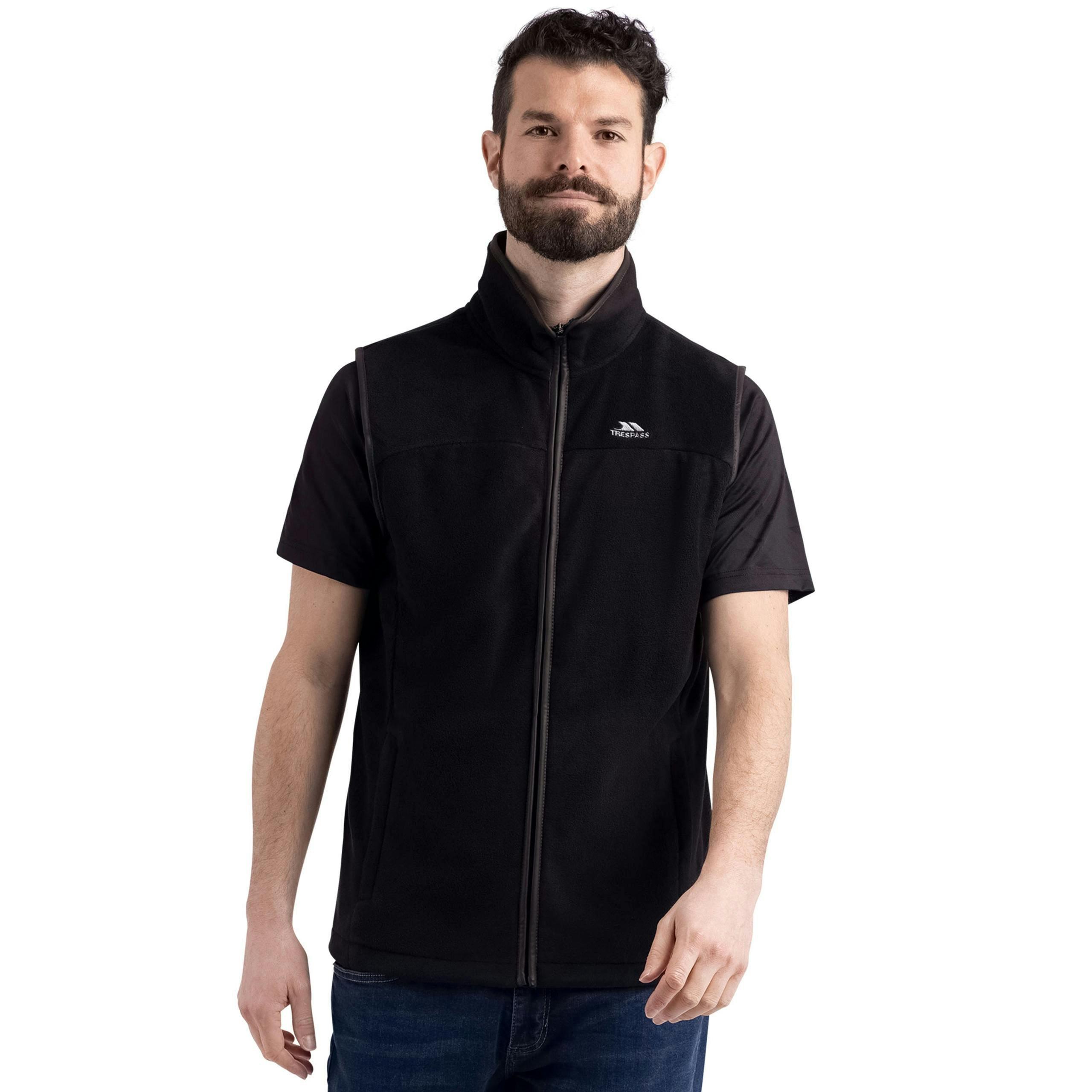 Mens Microfleece Gilet Bernary in Black , view 4 of 6