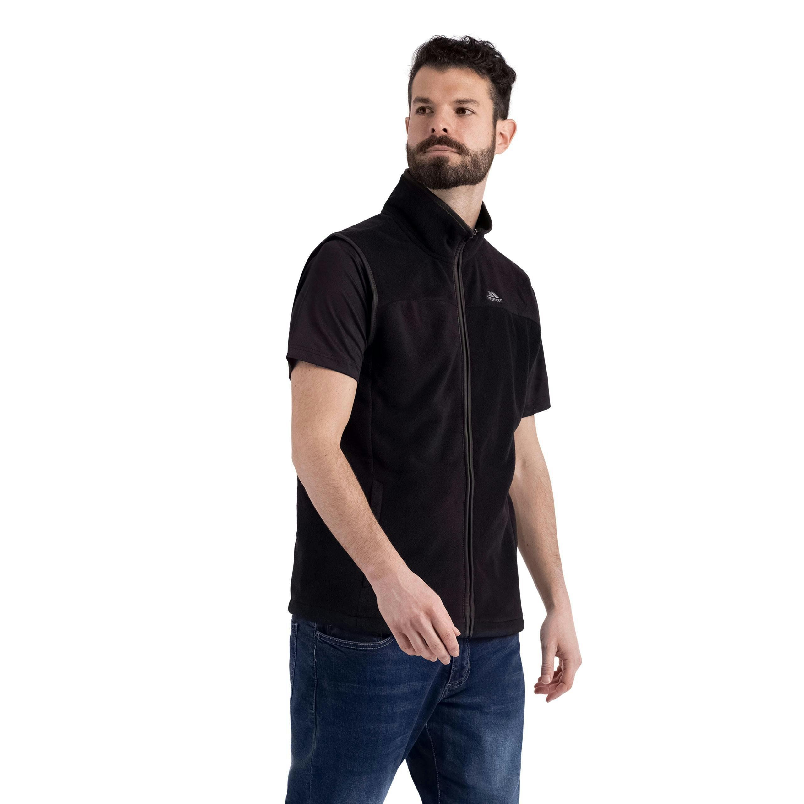 Mens Microfleece Gilet Bernary in Black , view 5 of 6