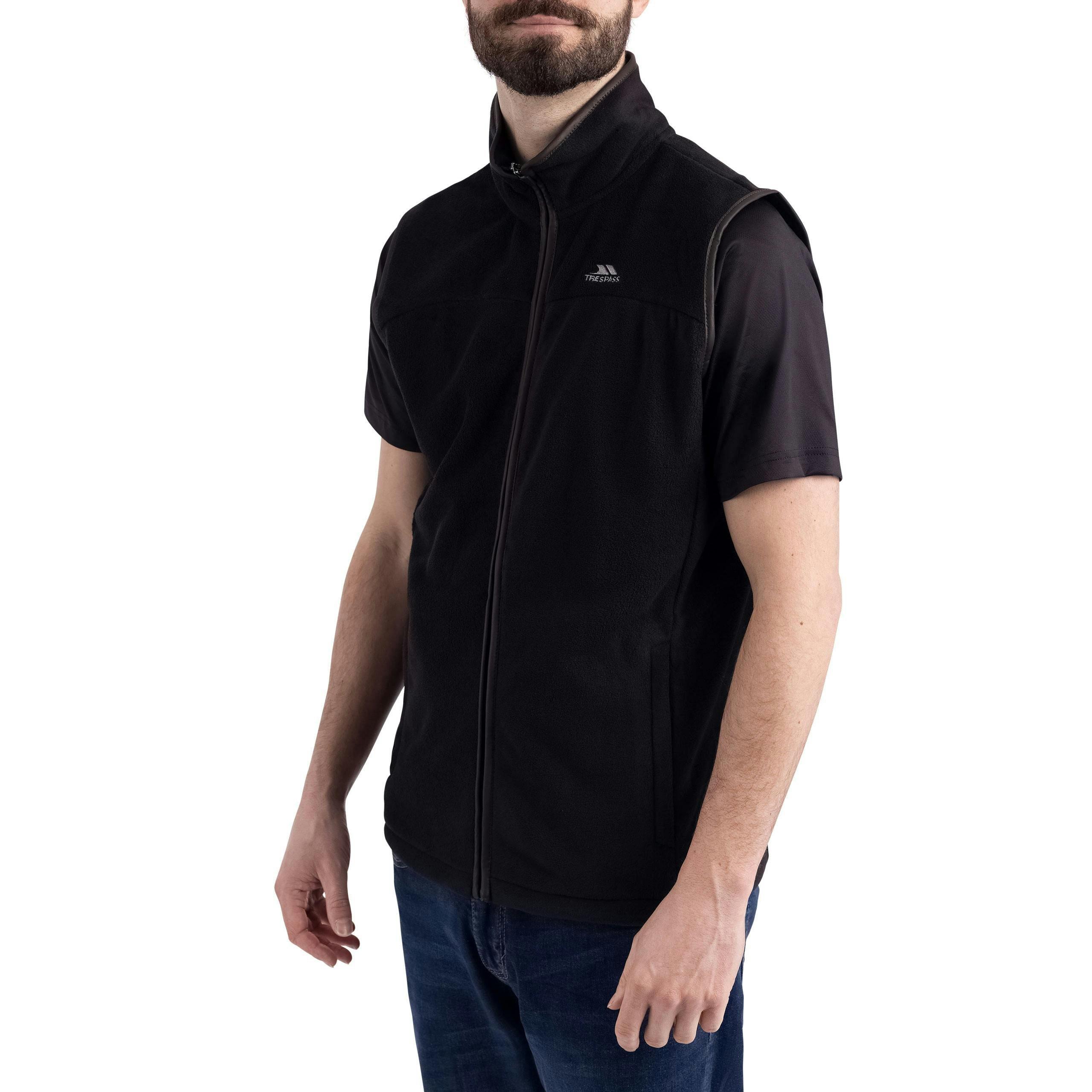 Mens Microfleece Gilet Bernary in Black , view 6 of 6