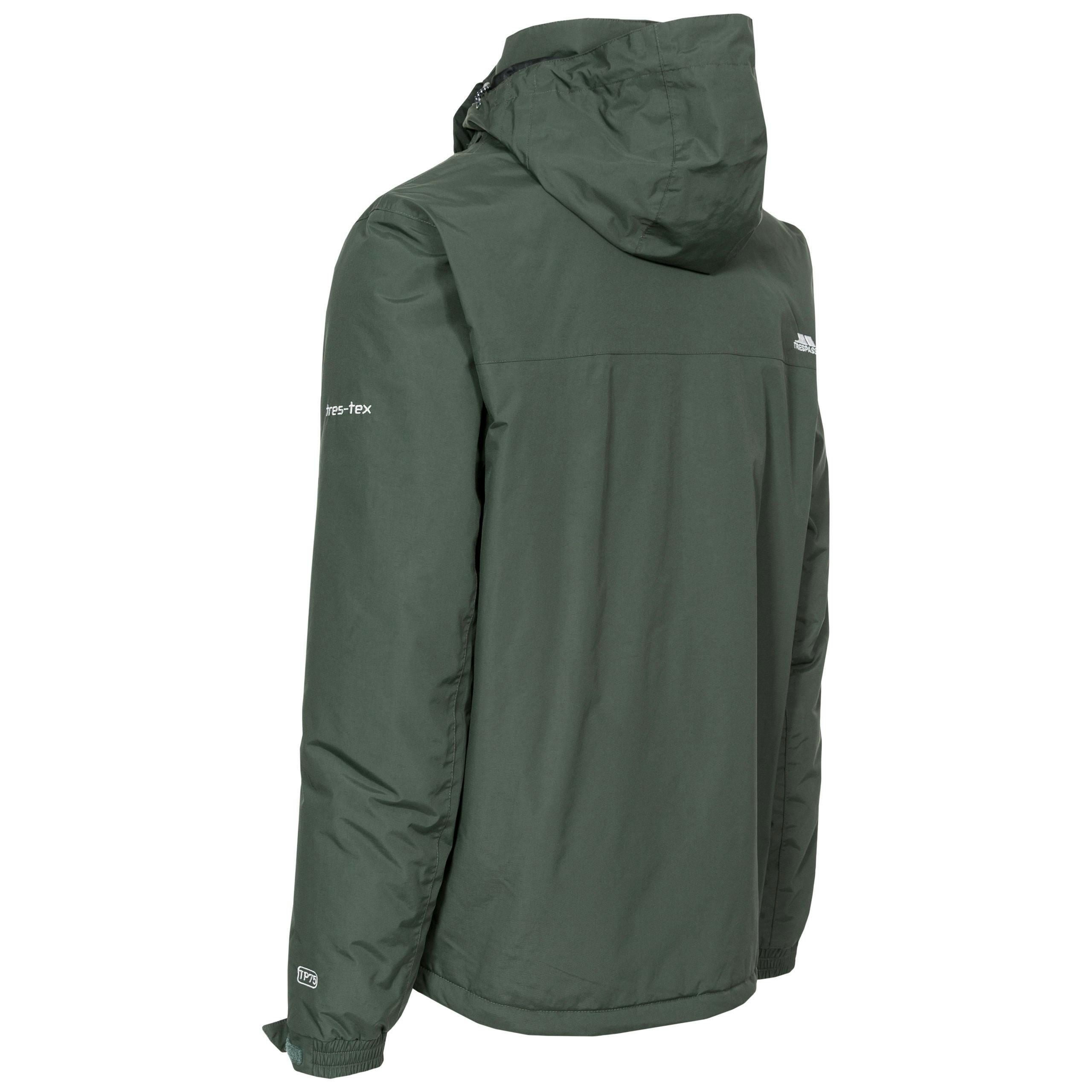 Trespass Mens Waterproof Jacket in Khaki Donelly , view 2 of 6