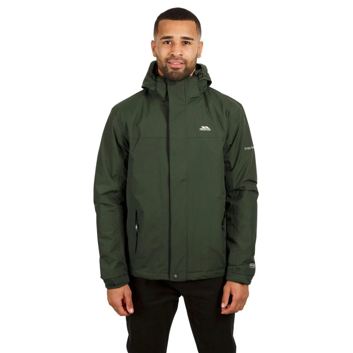 Trespass Mens Waterproof Jacket in Khaki Donelly , view 3 of 6