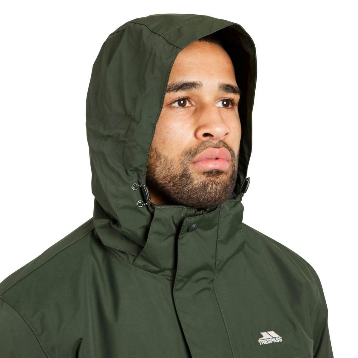 Trespass Mens Waterproof Jacket in Khaki Donelly , view 5 of 6