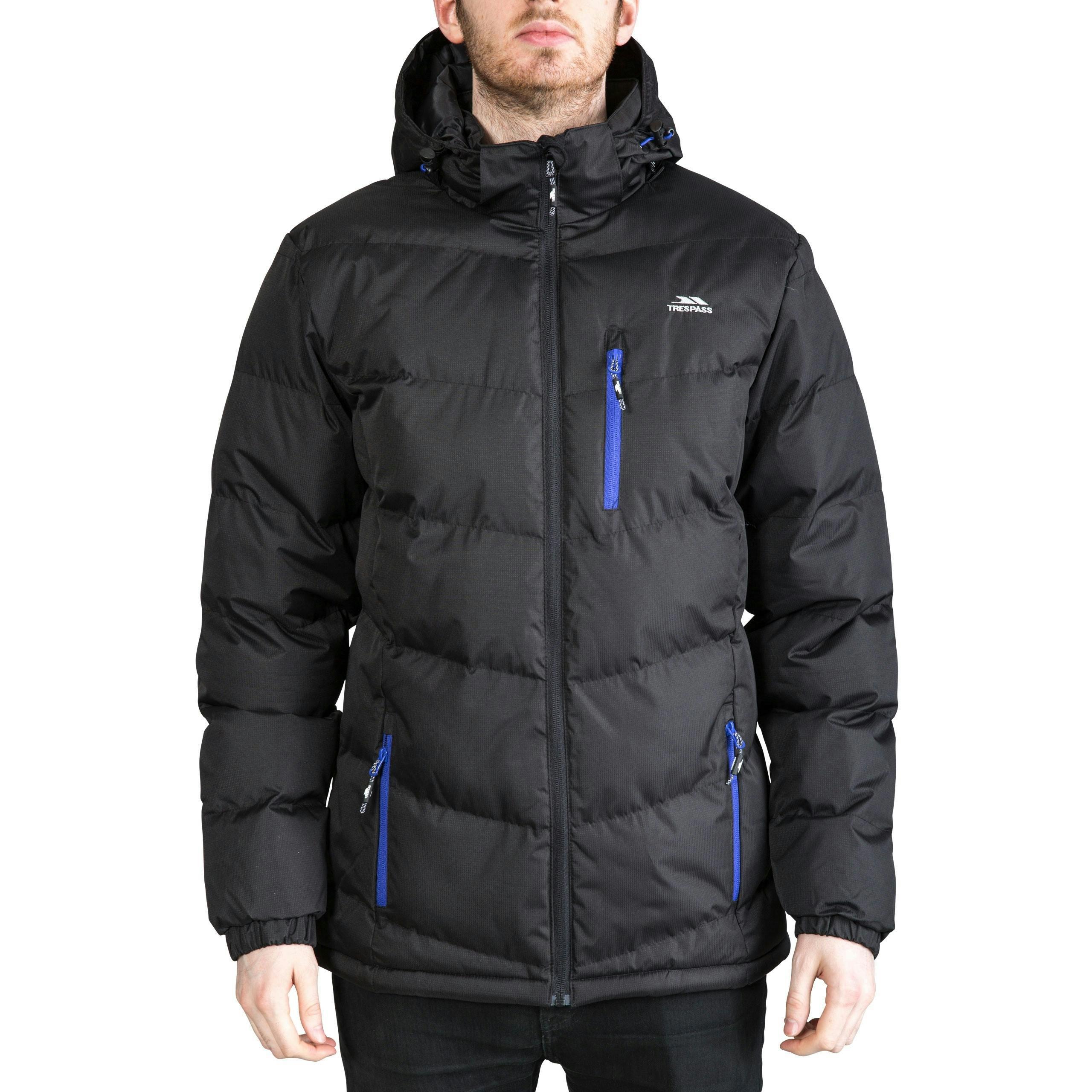 Trespass Mens Padded Casual Jacket in Black Blustery , view 2 of 6