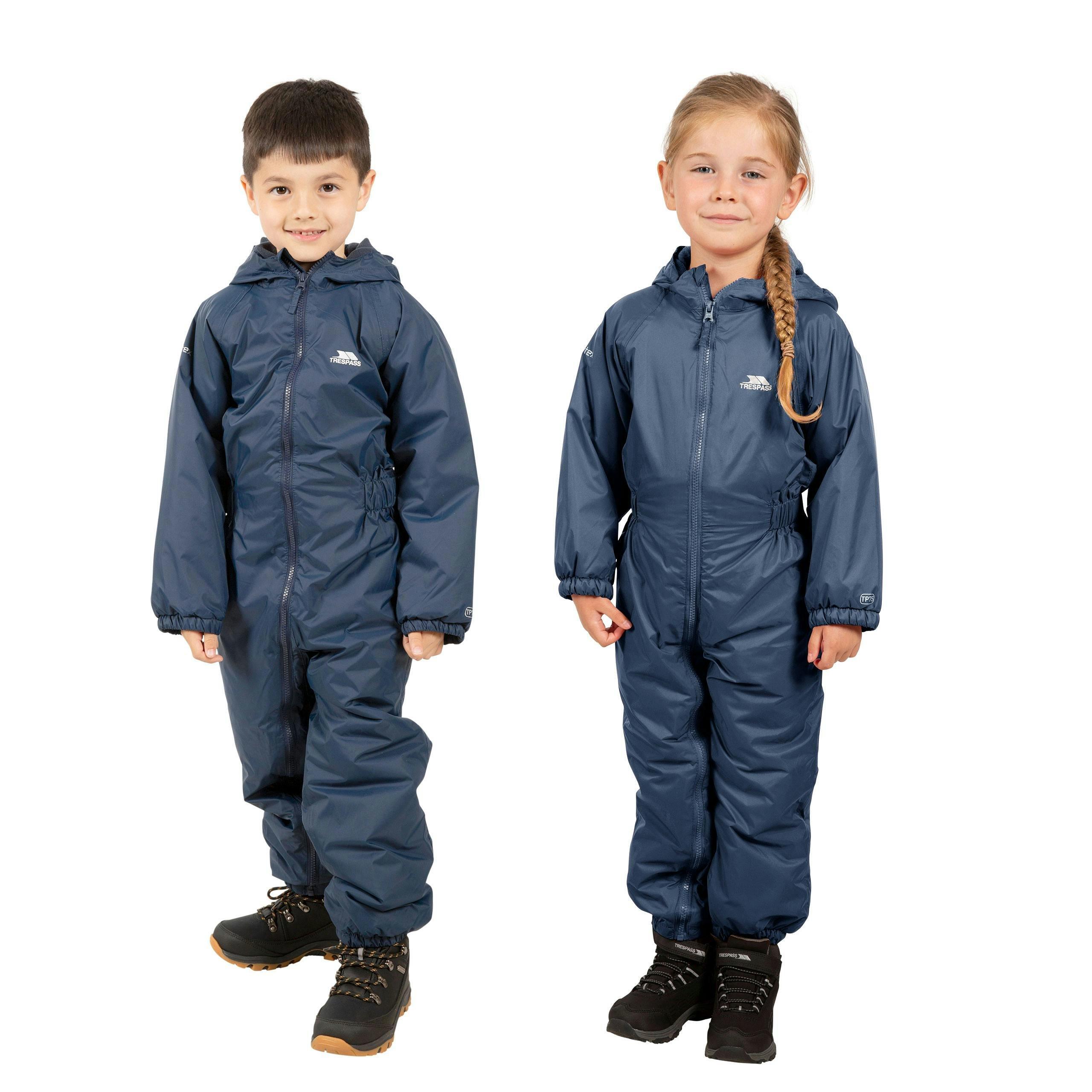 Trespass Kids Rain Suit Dripdrop in Navy , view 4 of 5