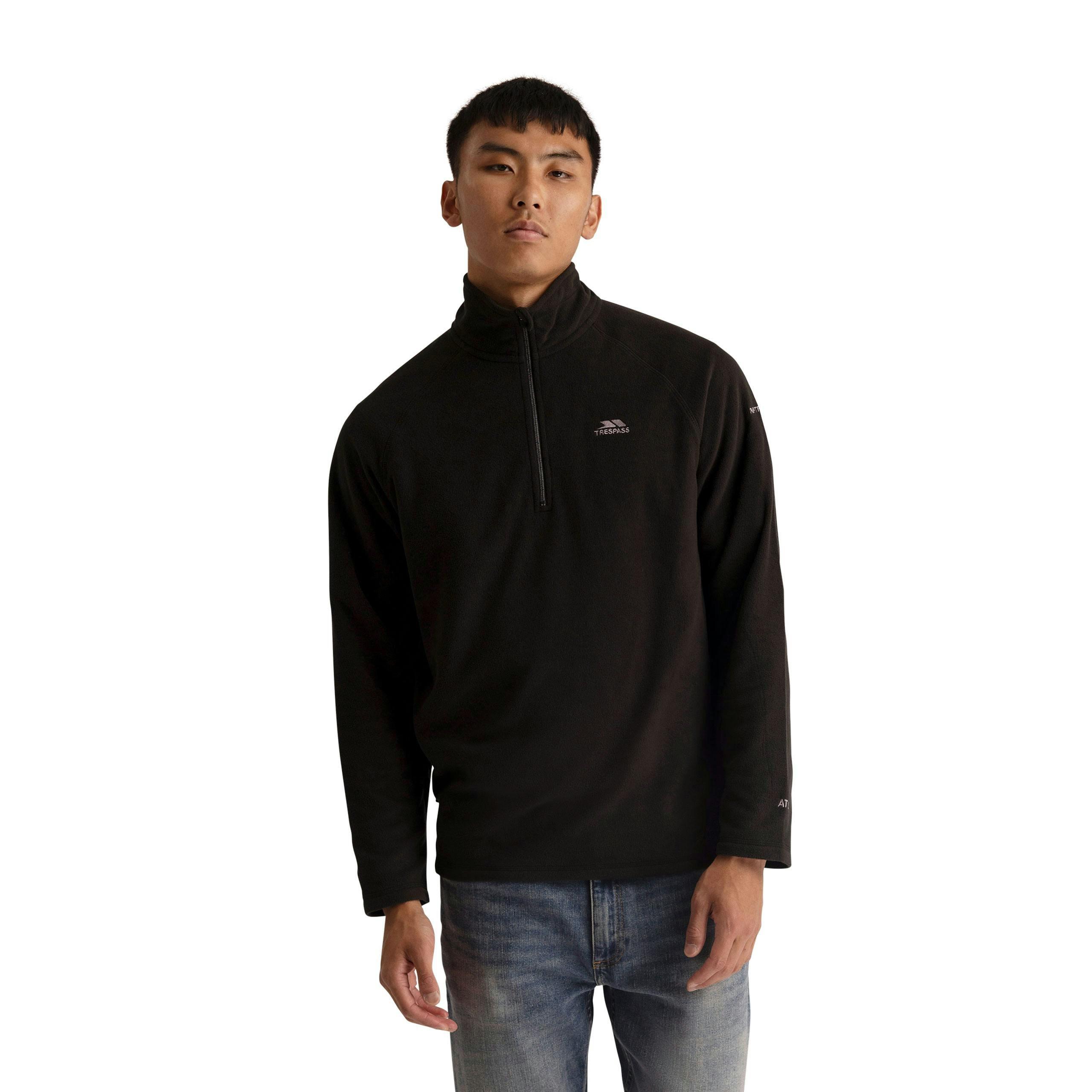 Mens Half Zip Fleece Eliston in Black , view 3 of 6