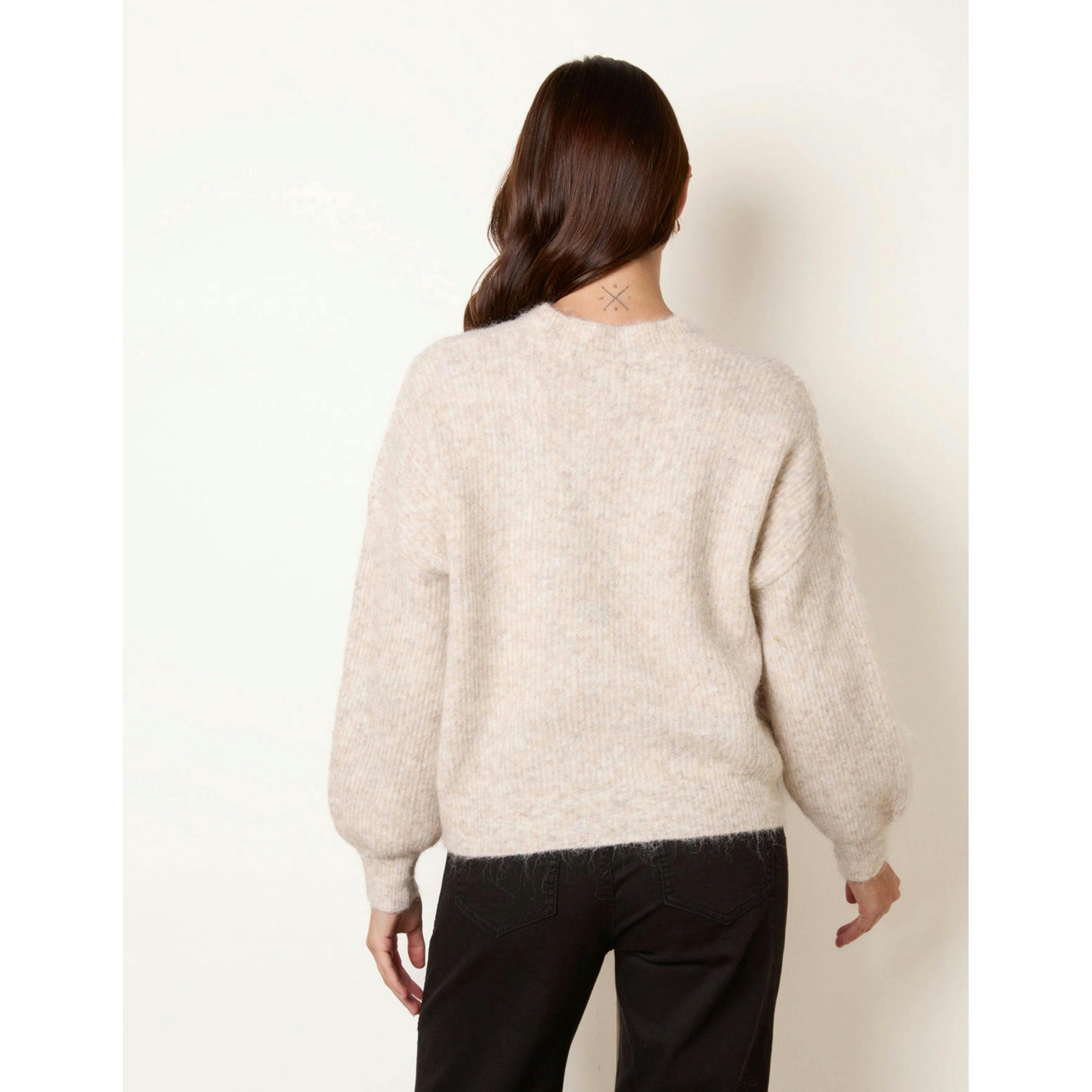 Blue Vanilla Round Neck Knitted Jumper  in Beige , view 2 of 4