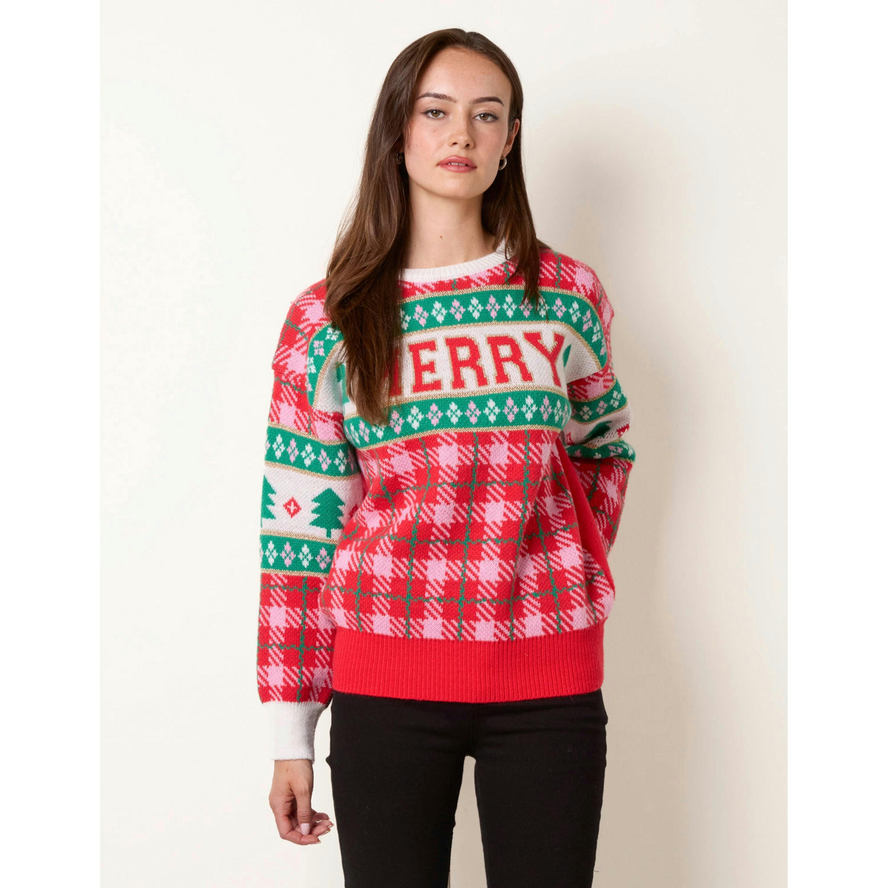 Blue Vanilla Christmas Knitted Jumper  in Red , view 4 of 4