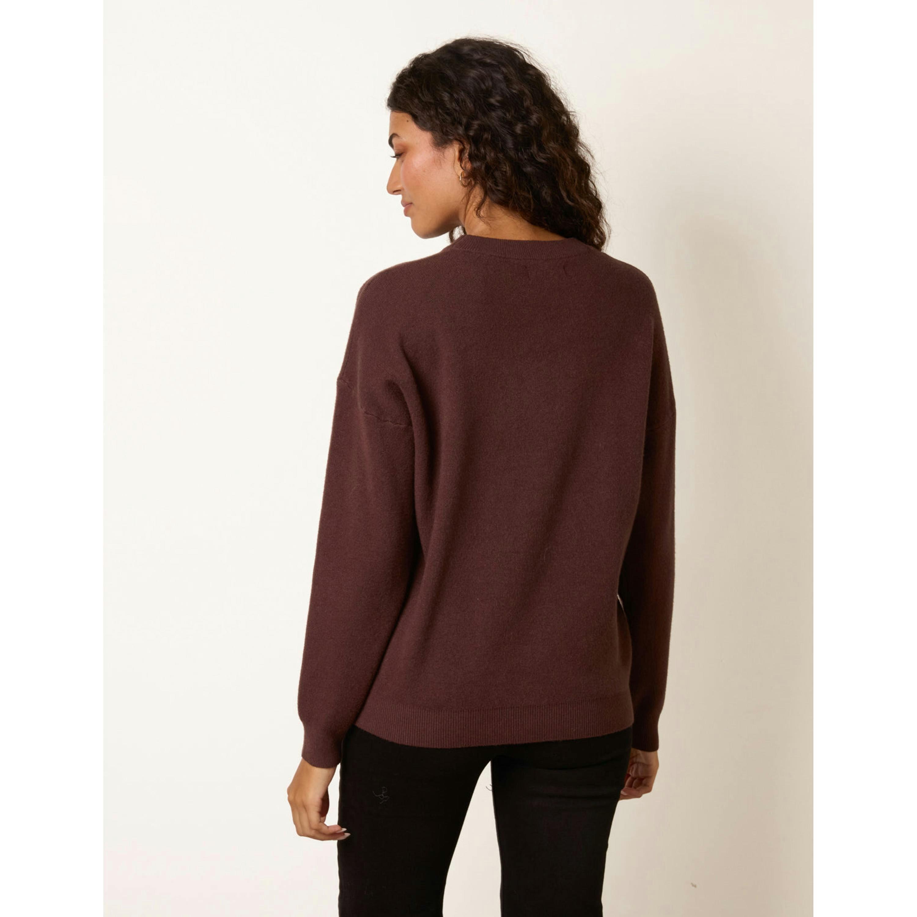 Blue Vanilla Festive Sequin Christmas Light Jumper  in Brown , view 3 of 4