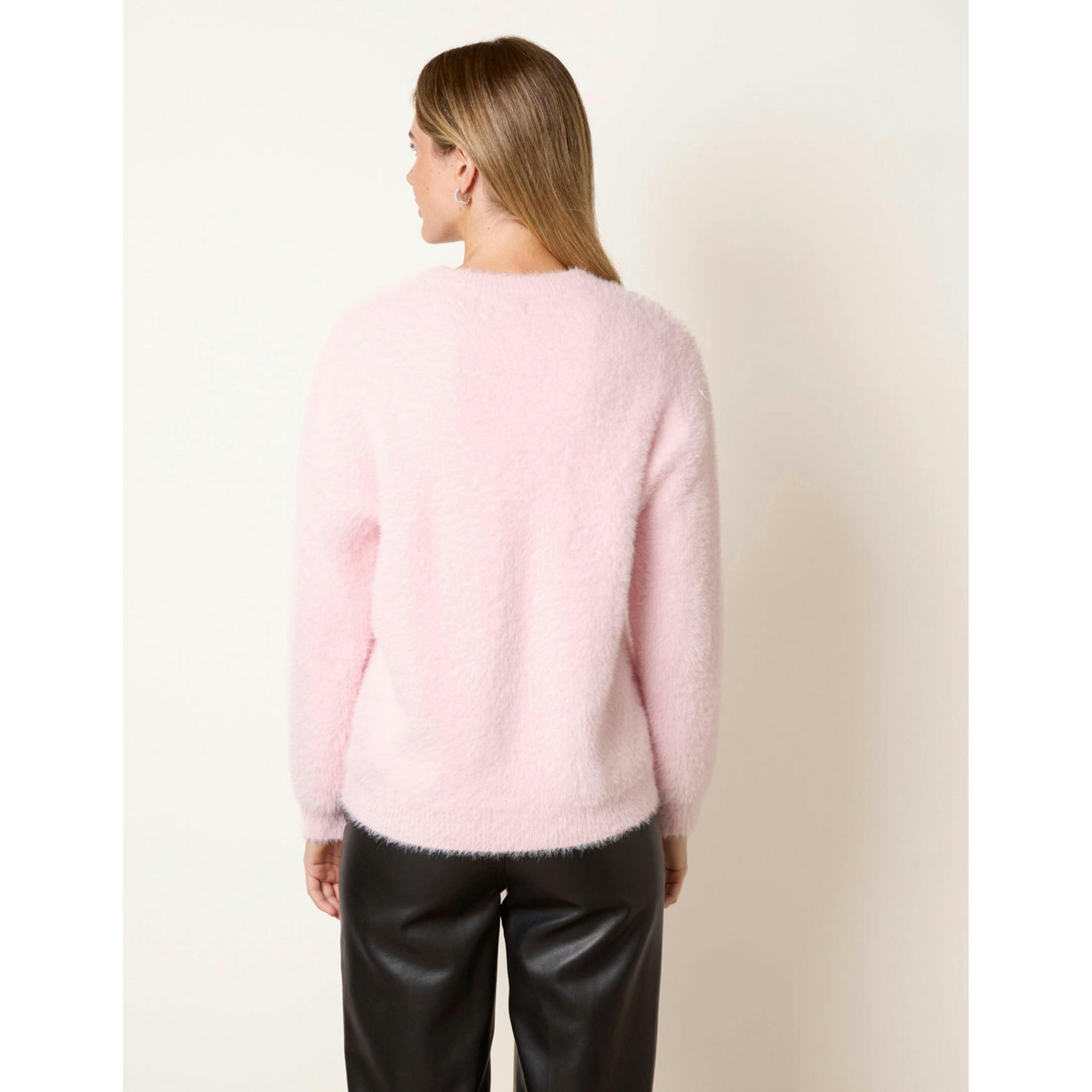 Blue Vanilla Christmas Cocktail Sequin Jumper  in Pink , view 2 of 4