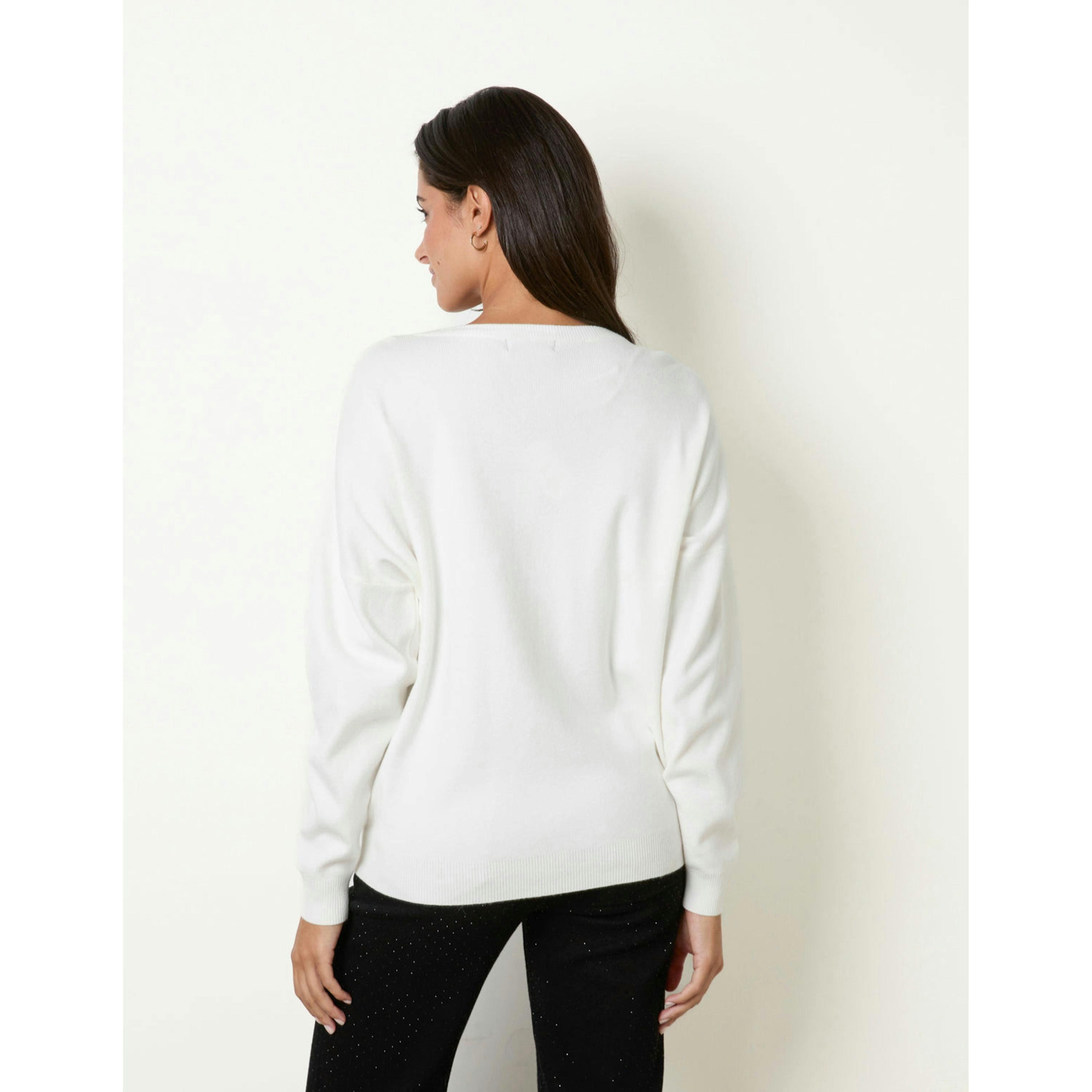 Blue Vanilla Jingle Bell Bauble Jumper  in Ivory , view 2 of 4