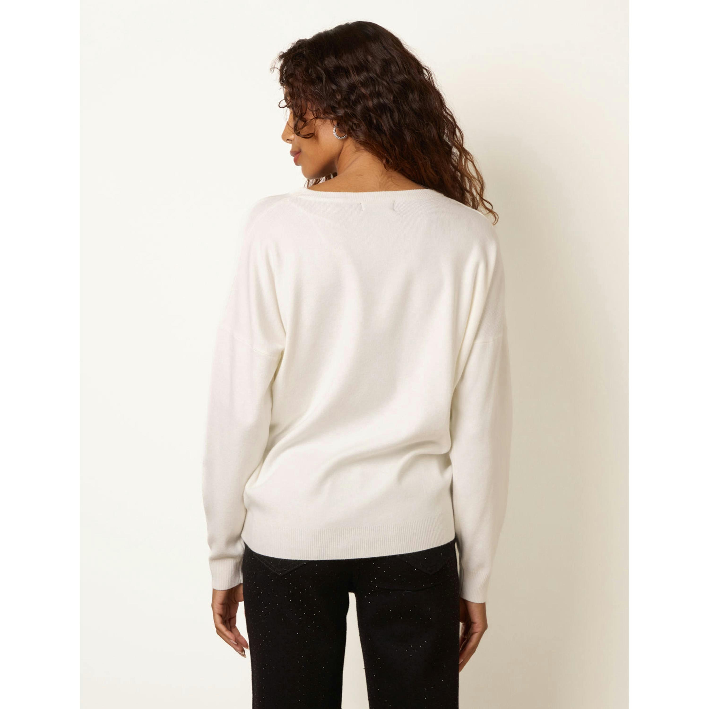 Blue Vanilla Christmas Dachshund Jumper  in Ivory , view 2 of 4
