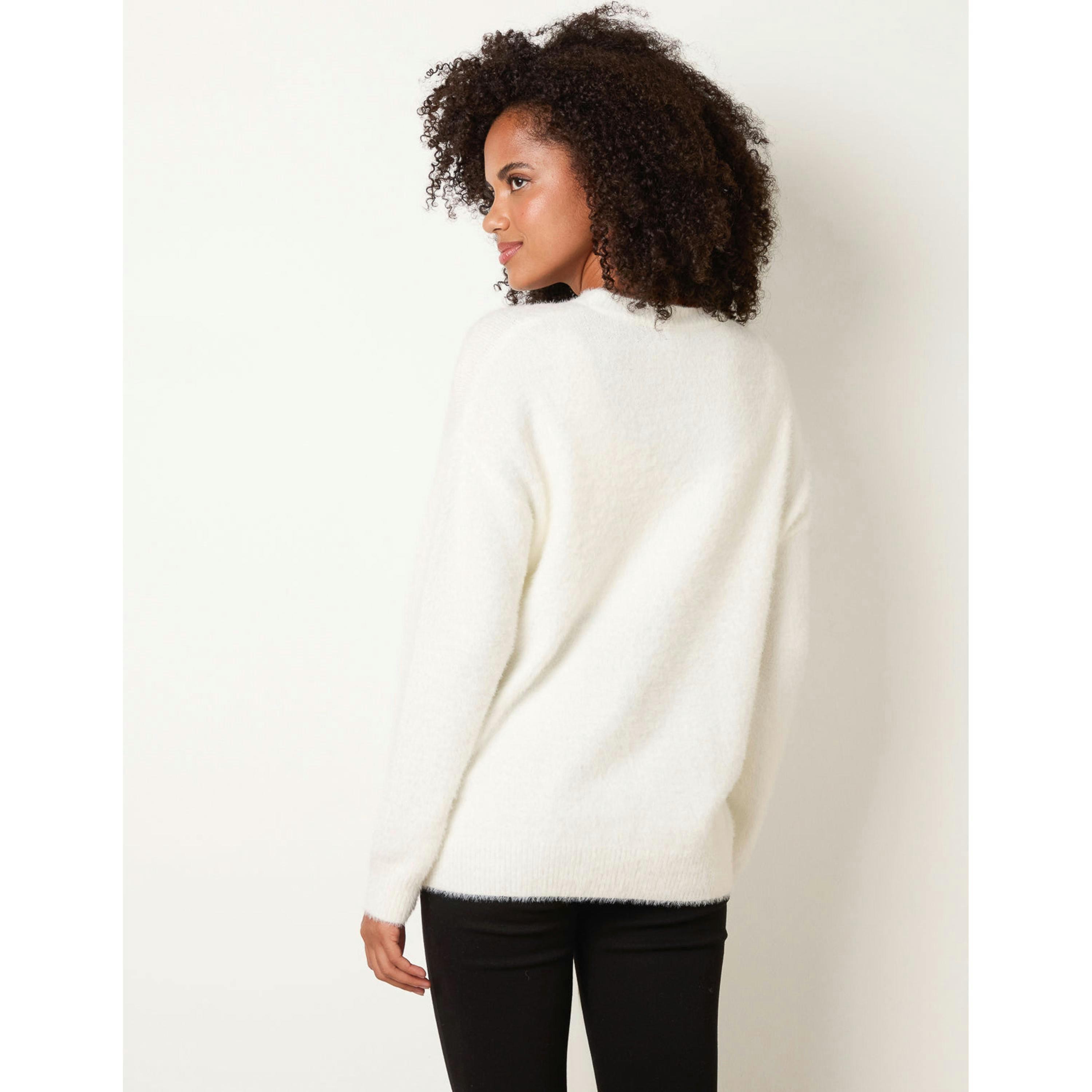 Blue Vanilla Intarsia Dog Jumper  in Ivory , view 4 of 4