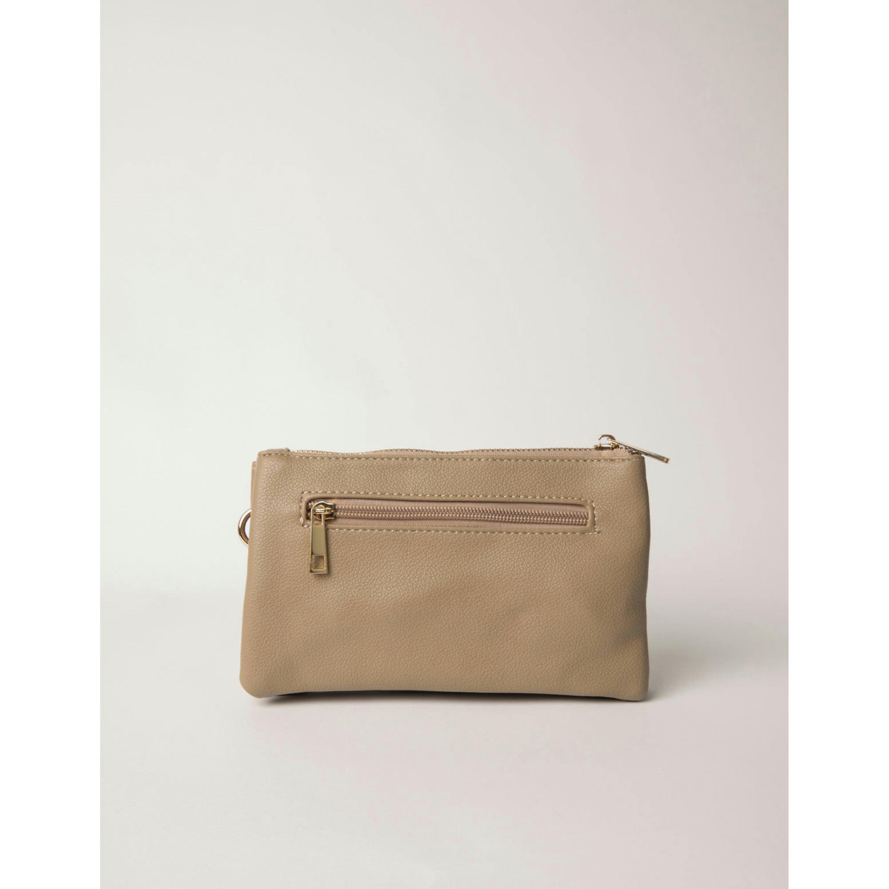 Blue Vanilla Detailed Zip Up Purse With Detachable Strap  in Beige , view 3 of 3
