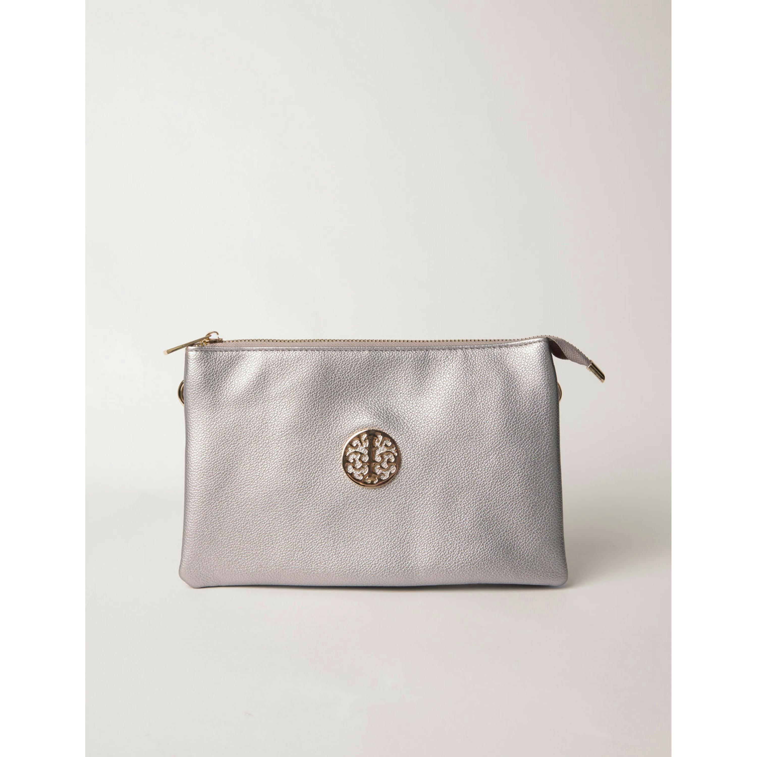 Blue Vanilla Clutch With Detachable Strap  in Silver , view 2 of 4