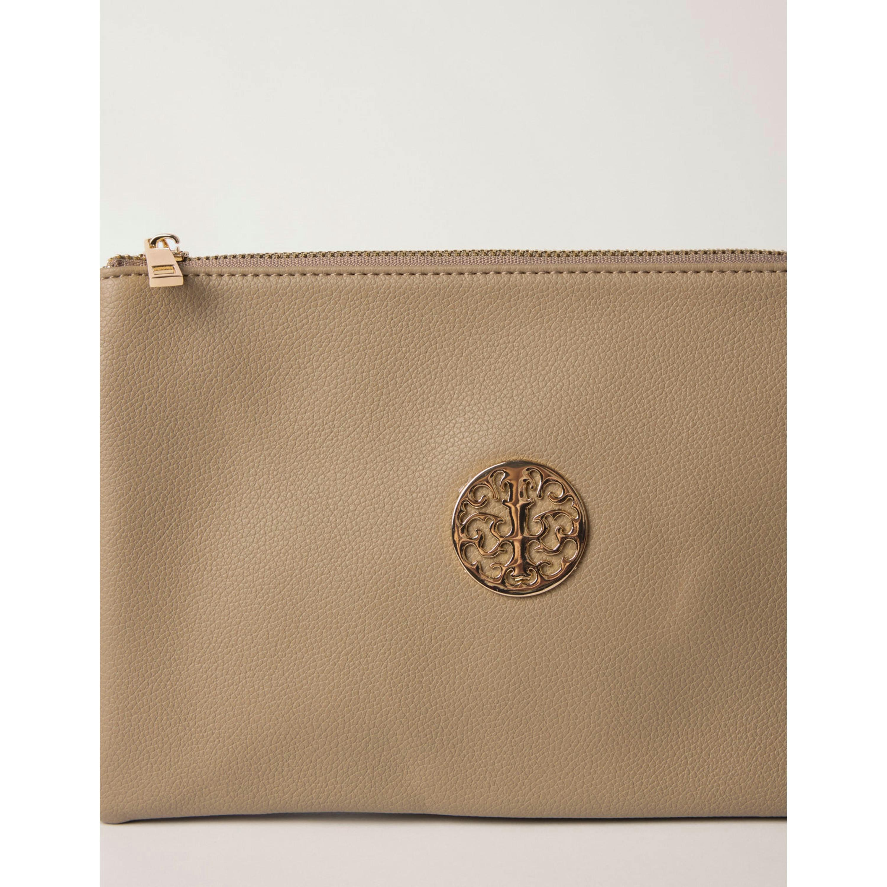 Blue Vanilla Clutch With Detachable Strap  in Beige , view 3 of 4