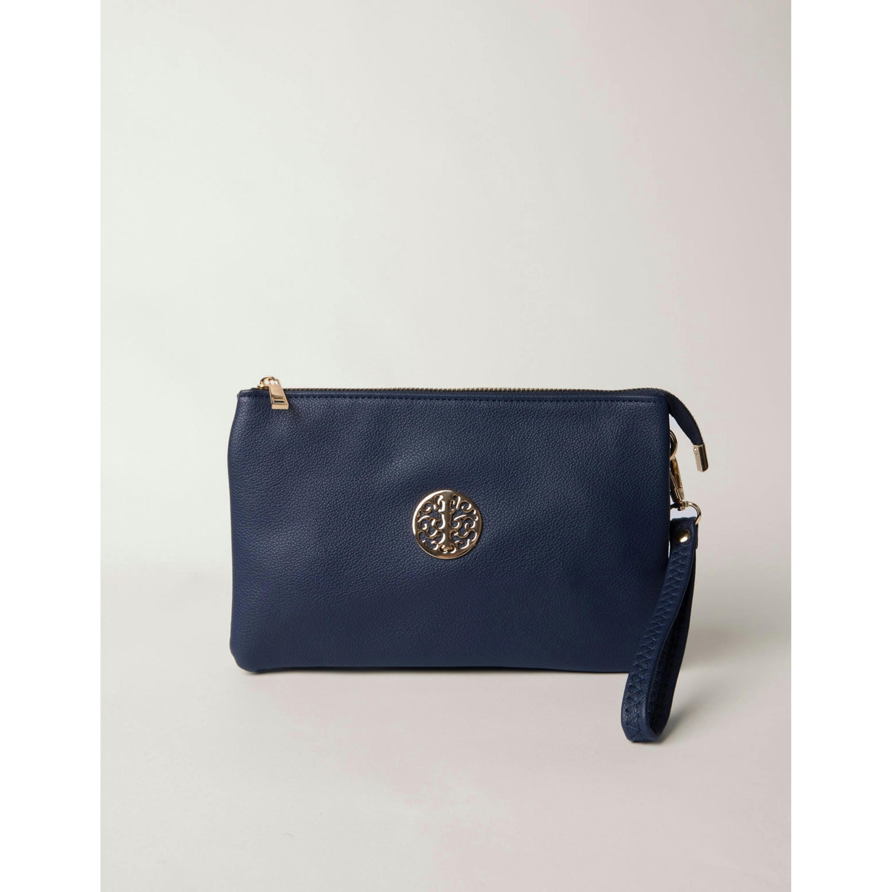 Blue Vanilla Clutch With Detachable Strap  in Navy , view 2 of 4