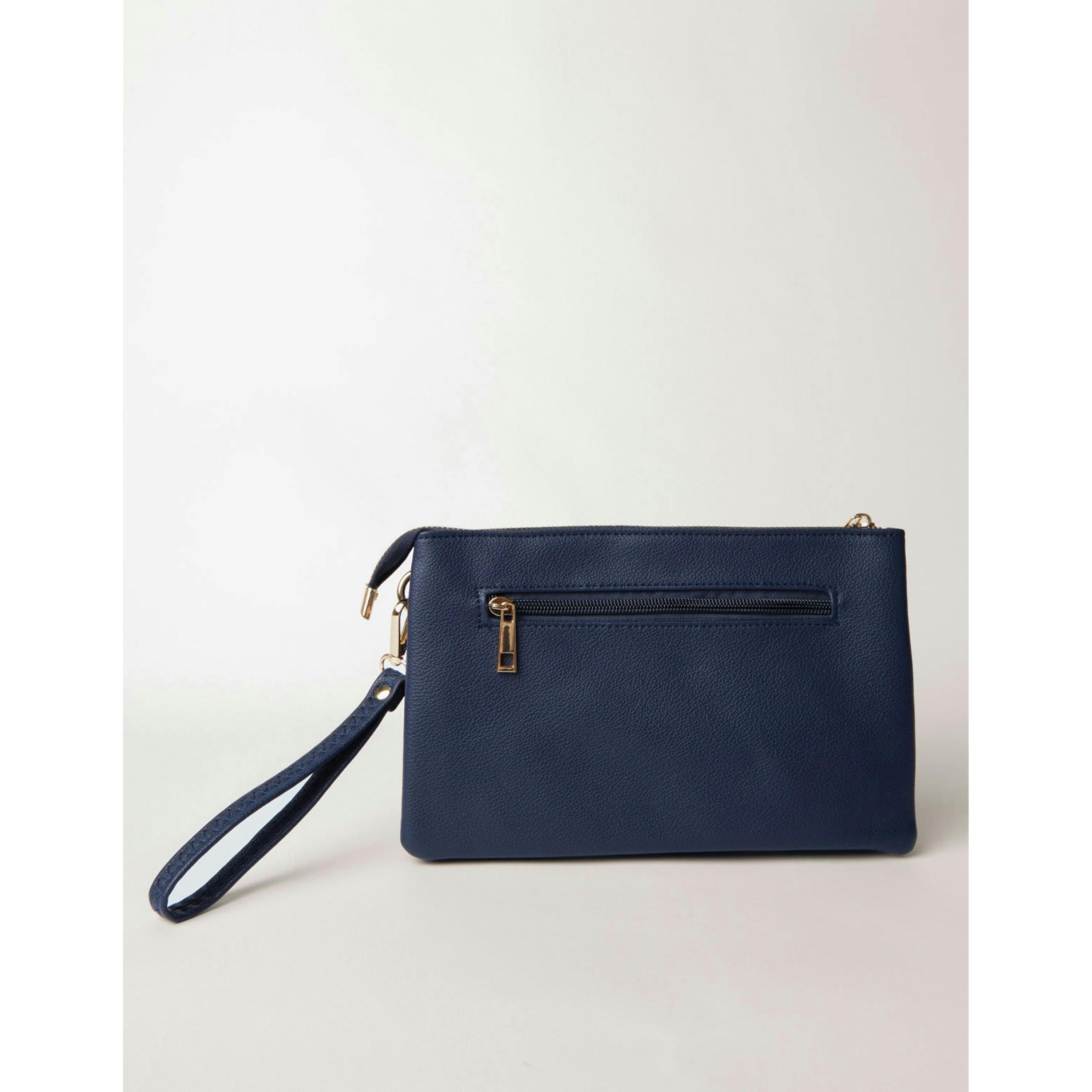 Blue Vanilla Clutch With Detachable Strap  in Navy , view 4 of 4