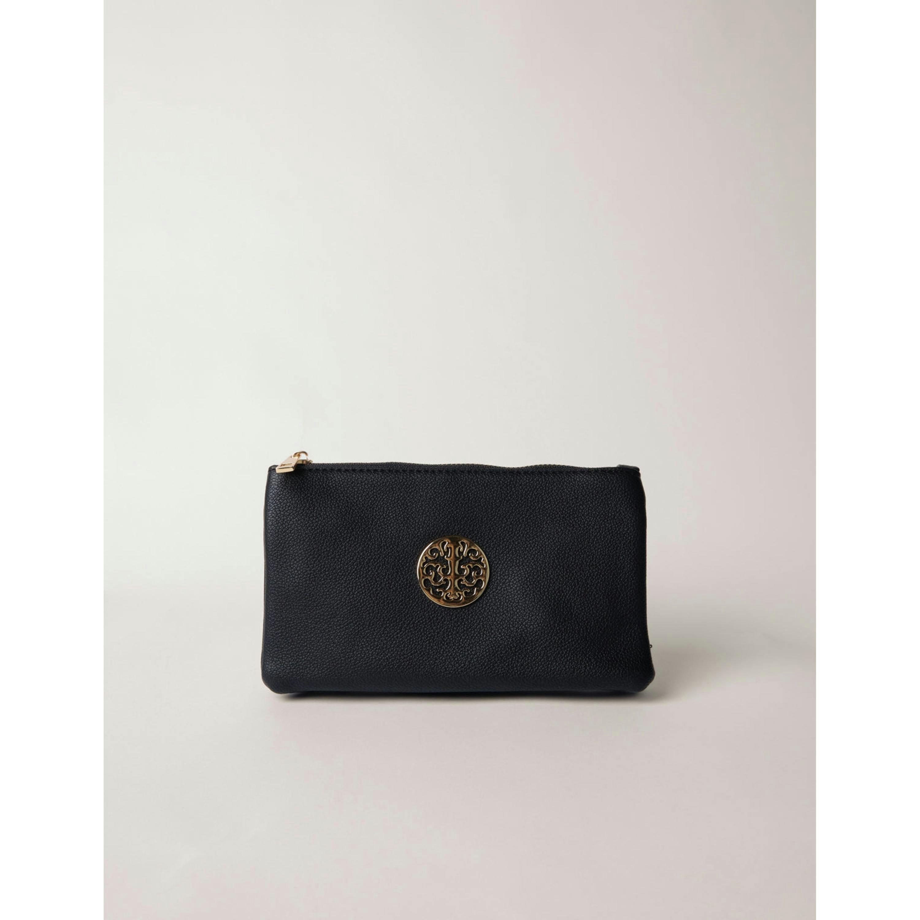 Blue Vanilla Detailed Zip Up Purse With Detachable Strap  in Black , view 3 of 5