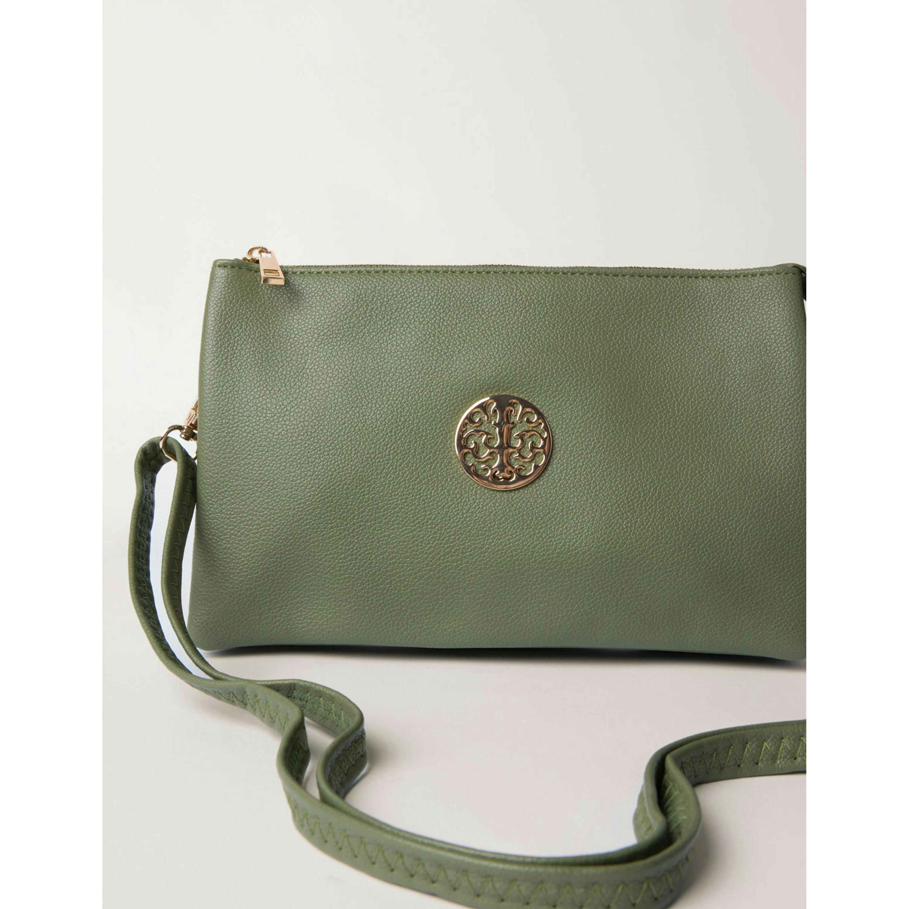Blue Vanilla Clutch With Detachable Strap  in Khaki , view 3 of 5