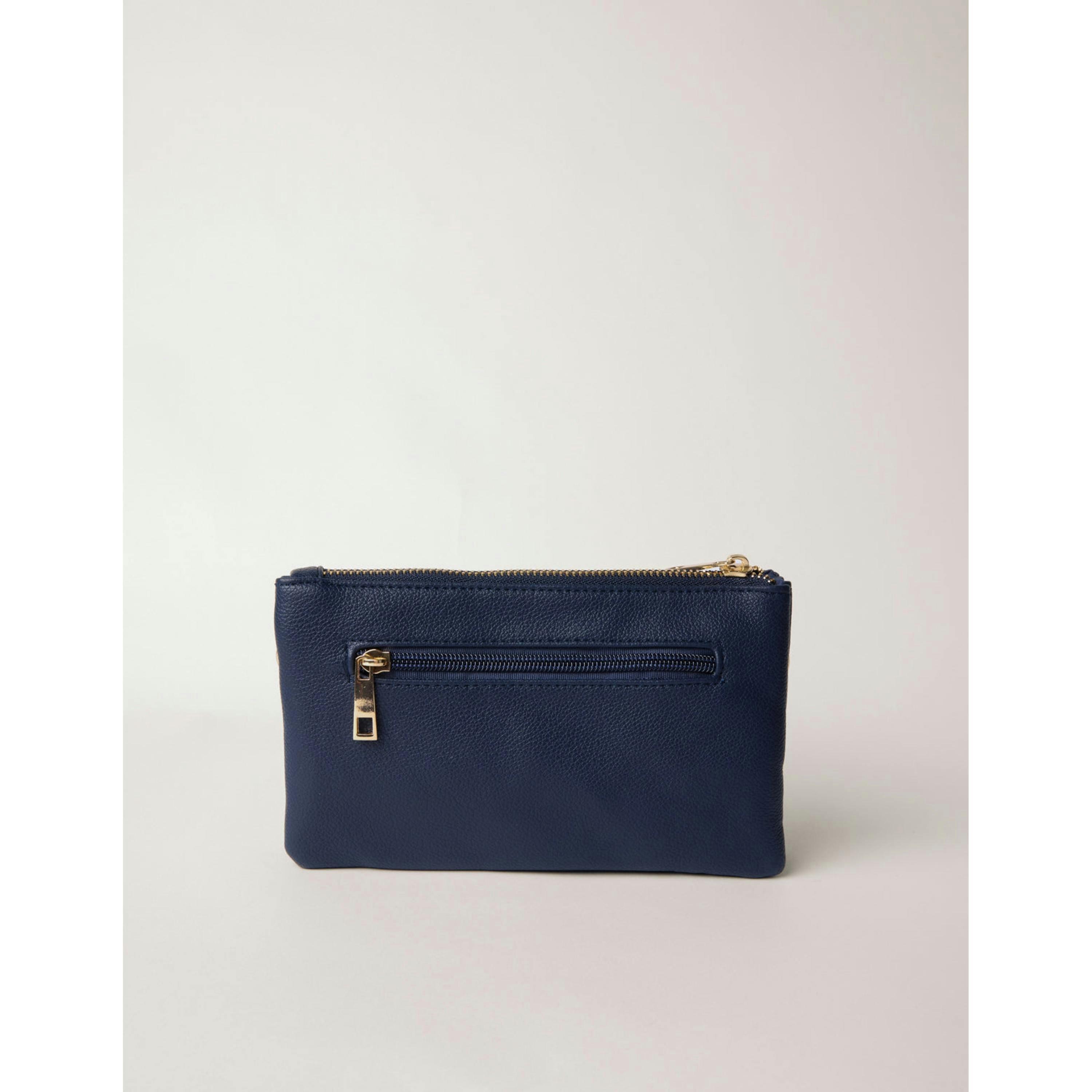 Blue Vanilla Detailed Zip Up Purse With Detachable Strap  in Navy , view 5 of 5